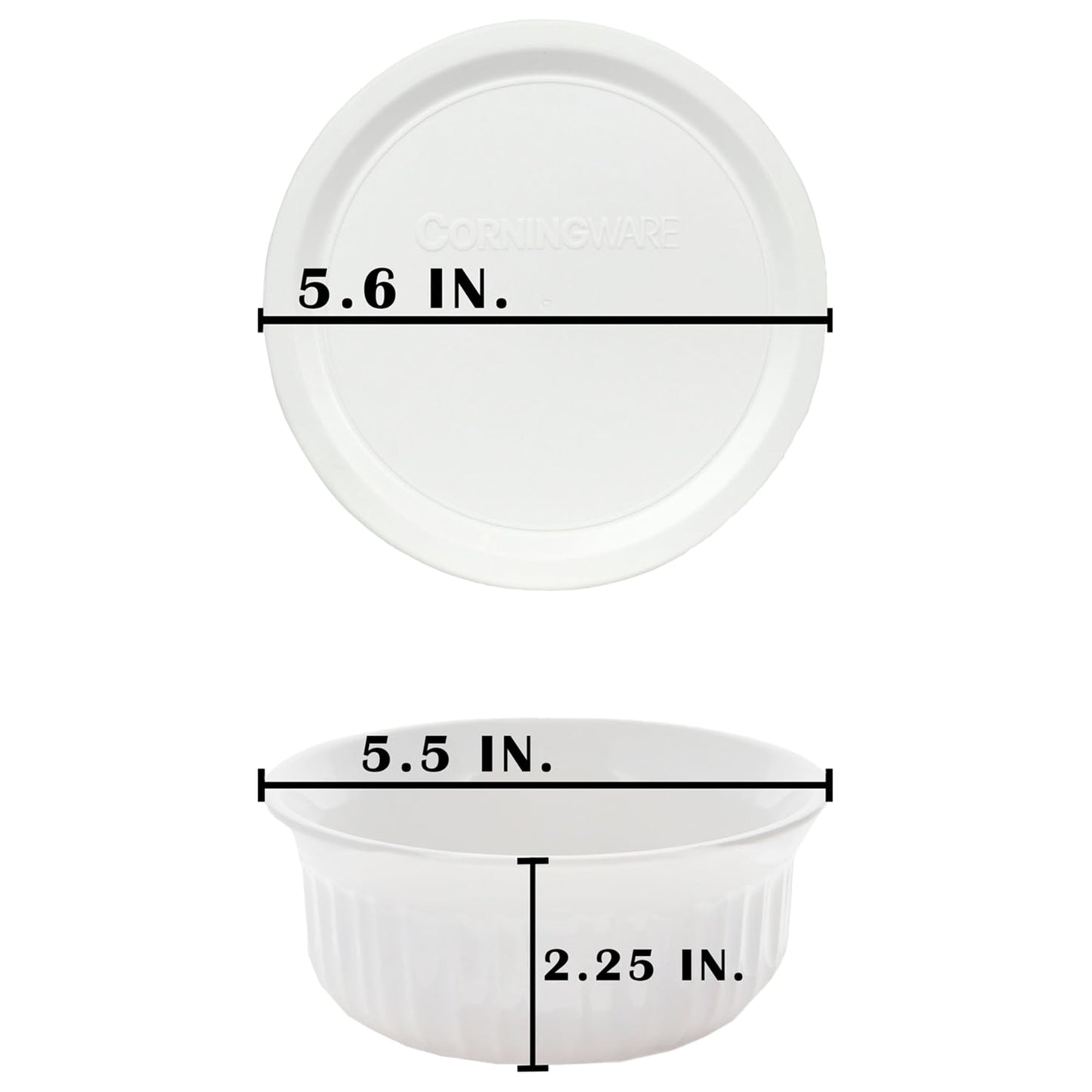 CorningWare French White Pop-Ins 16-Ounce Round Dish with Plastic Cover, Dishes by CorningWare