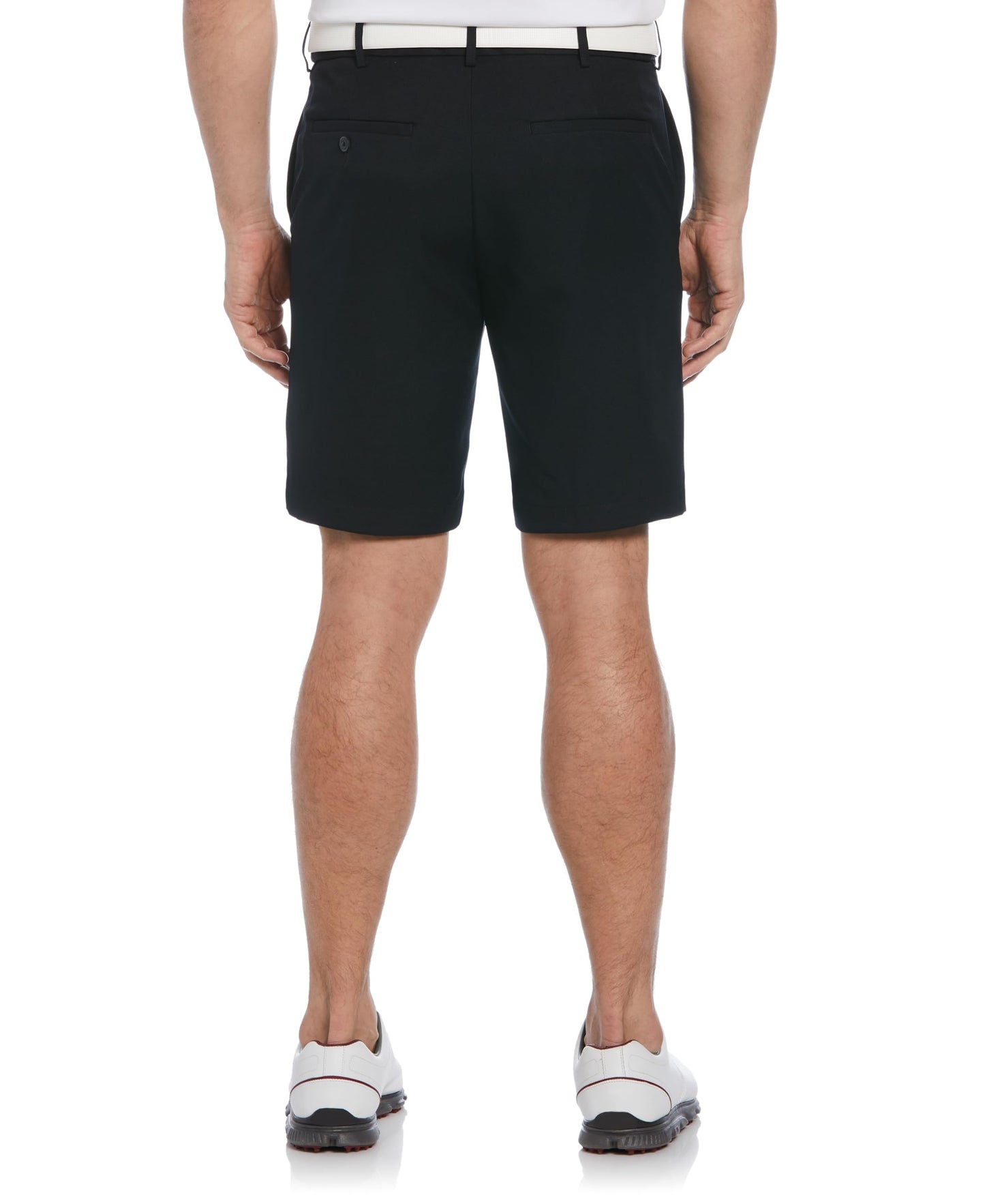PGA TOUR Men's Flat Front Golf Short with Expandable Waistband (Size 30-44), Black, 32