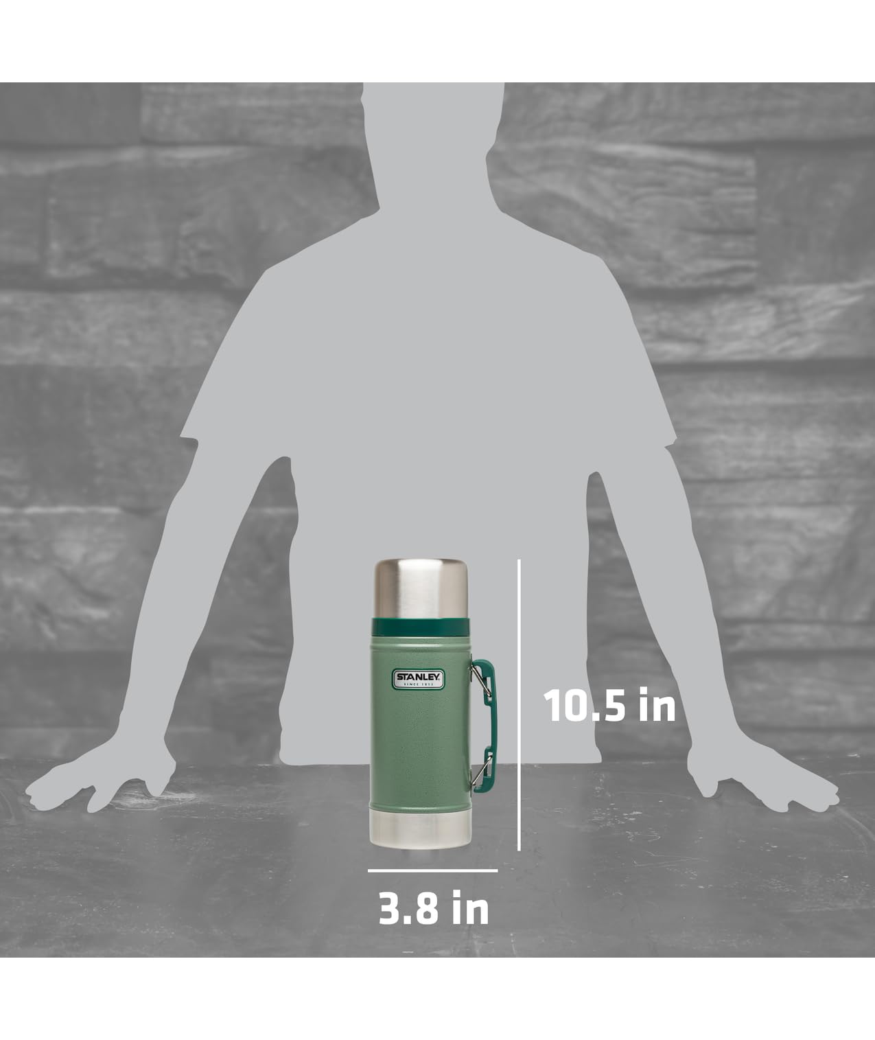 Stanley 5 Piece Stainless Steel Hammertone Green Food Jar | Vacuum Insulated | Naturally BPA-free | 24 OZ / 0.71 L | Keeps Food/Liquid Hot or Cold for 15 Hours | Leak Resistant