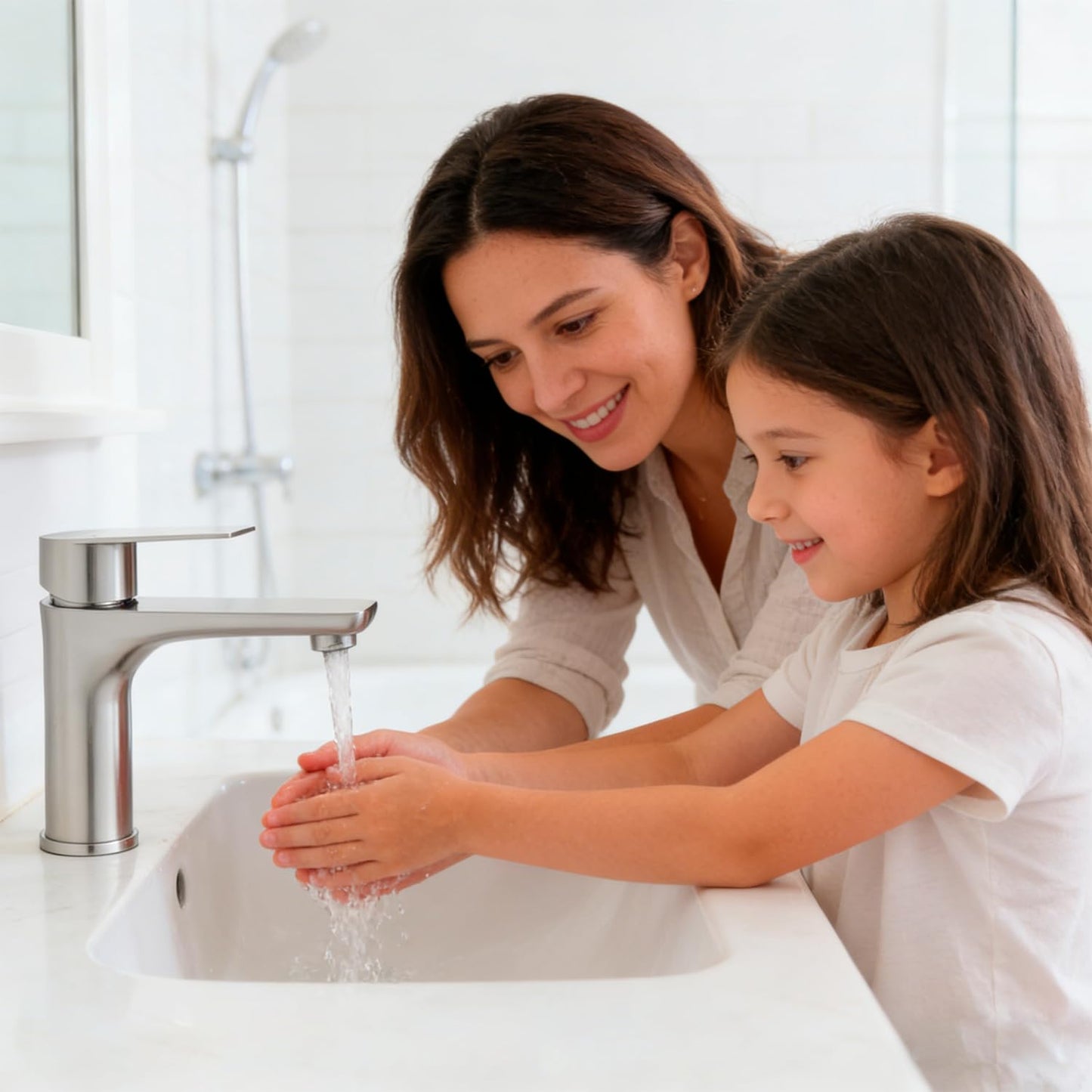 Brushed Nickel Bathroom Faucet Without Deck Plate & Pop-up Drain, Single Handle Stainless Steel Bathroom Sink Faucet, Single Hole Faucet for RV Camper Farmhouse Lavatory Bar Vanity Sink, BF019L