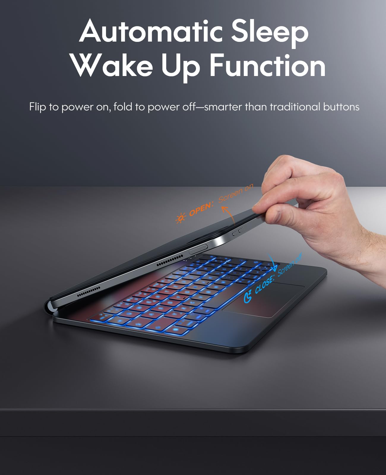 CHESONA for iPad Air 11 Inch Case with Keyboard (M3 2025/M2 2024), Floating Cantilever Stand, 7 Color Backlit, Smart Trackpad, Magic Keyboard for iPad Pro 11-inch 1/2/3/4th & iPad Air 4/5th Gen, Black