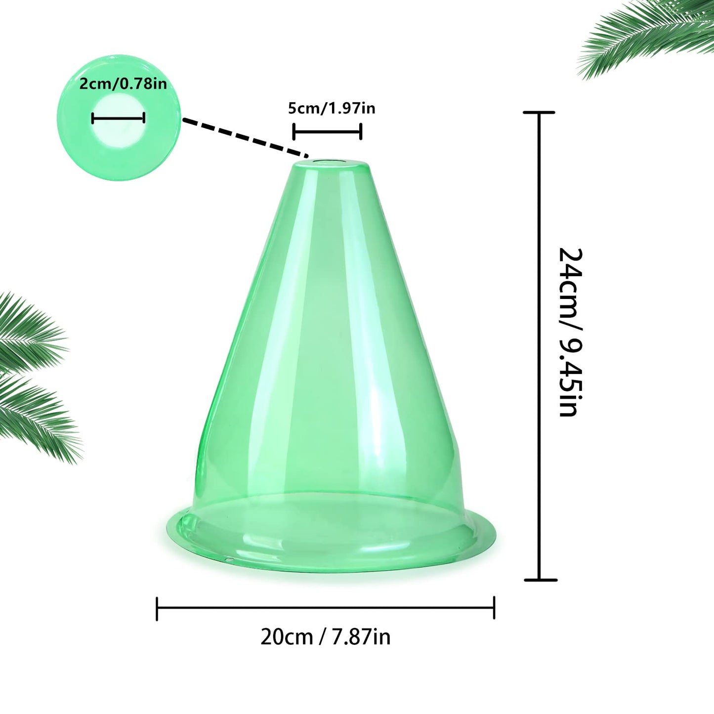【36 Pieces】 Garden Cloches for Plants, Multifunctional Plant Cover Plant Protectors Transparent Bell Jar Cloche Protection Plants from Birds, Animals, Frost, Freeze Weather,7.8" D x 9.4" H, Green