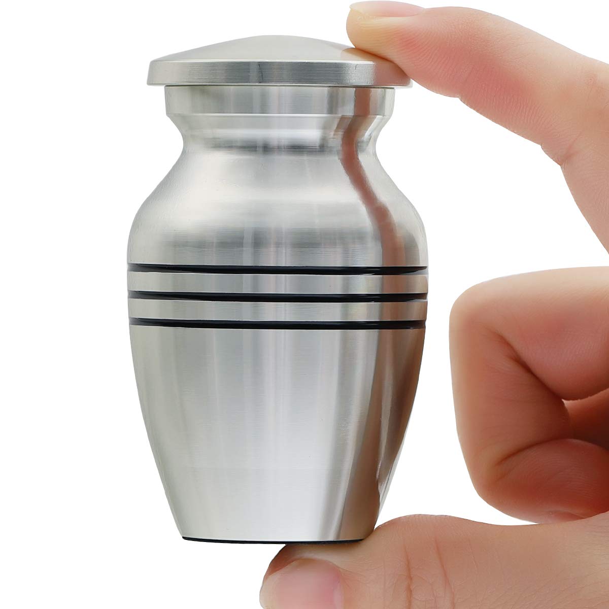 ICOKEE Small Keepsake Urns for Human or Pet Ashes, Set of 4, Hard Metal Cremation Urn, Mini Funeral, With 4 Velvet Bags