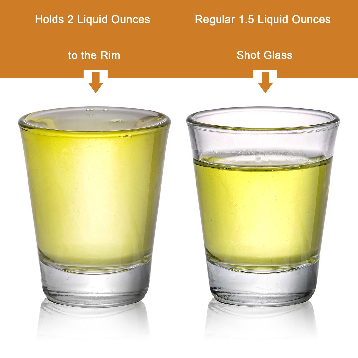 Tebery 30 Pcs 60ml Shot Glasses, 2oz Heavy Base Shot Glasses Sets, Round Glassware Shot Glass, Clear Glass for Vodka, Whiskey, Tequila, Espresso, Liquor