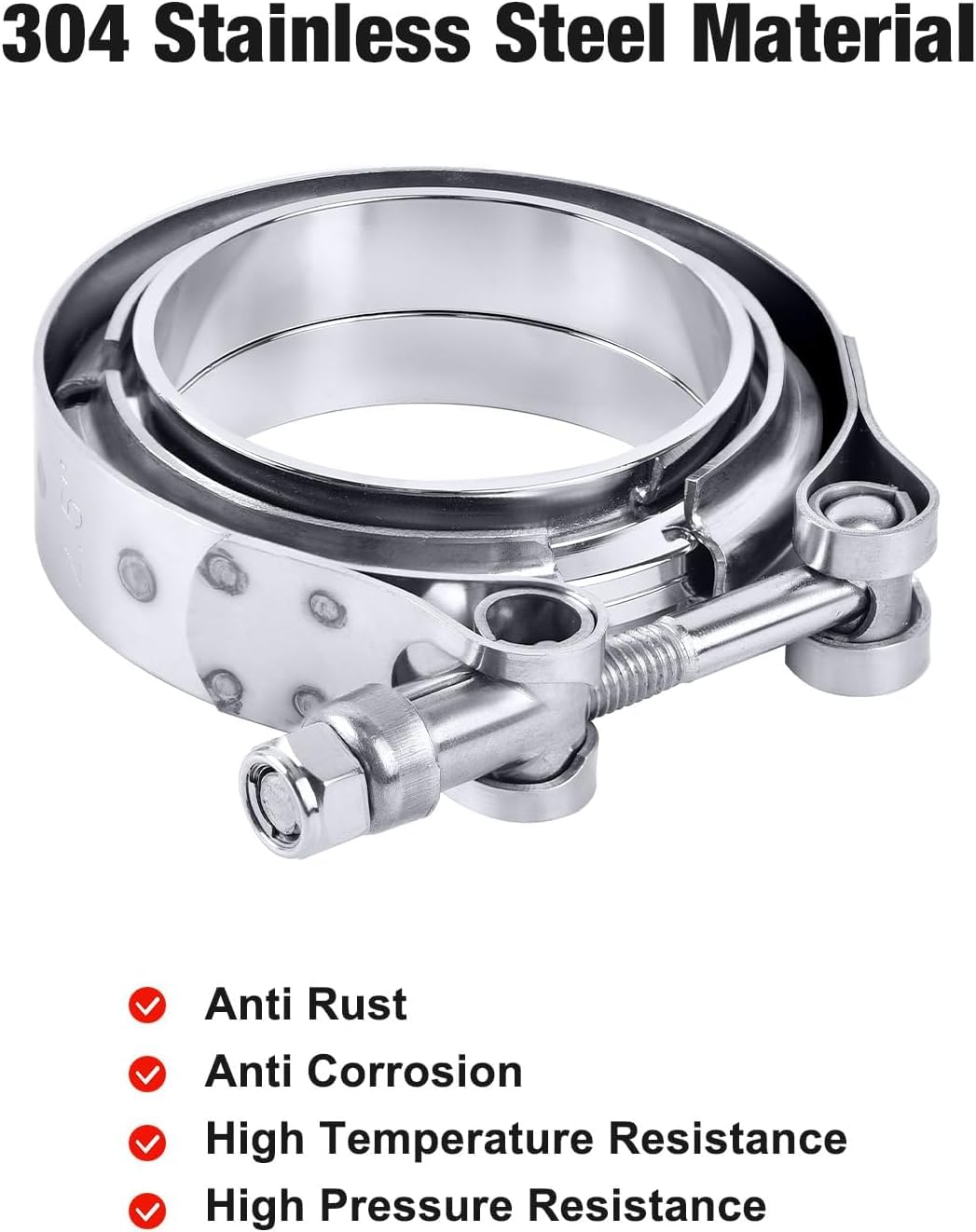 Evil Energy V Band Clamp with Flange Male Female Stainless Steel (3.0 Inch)