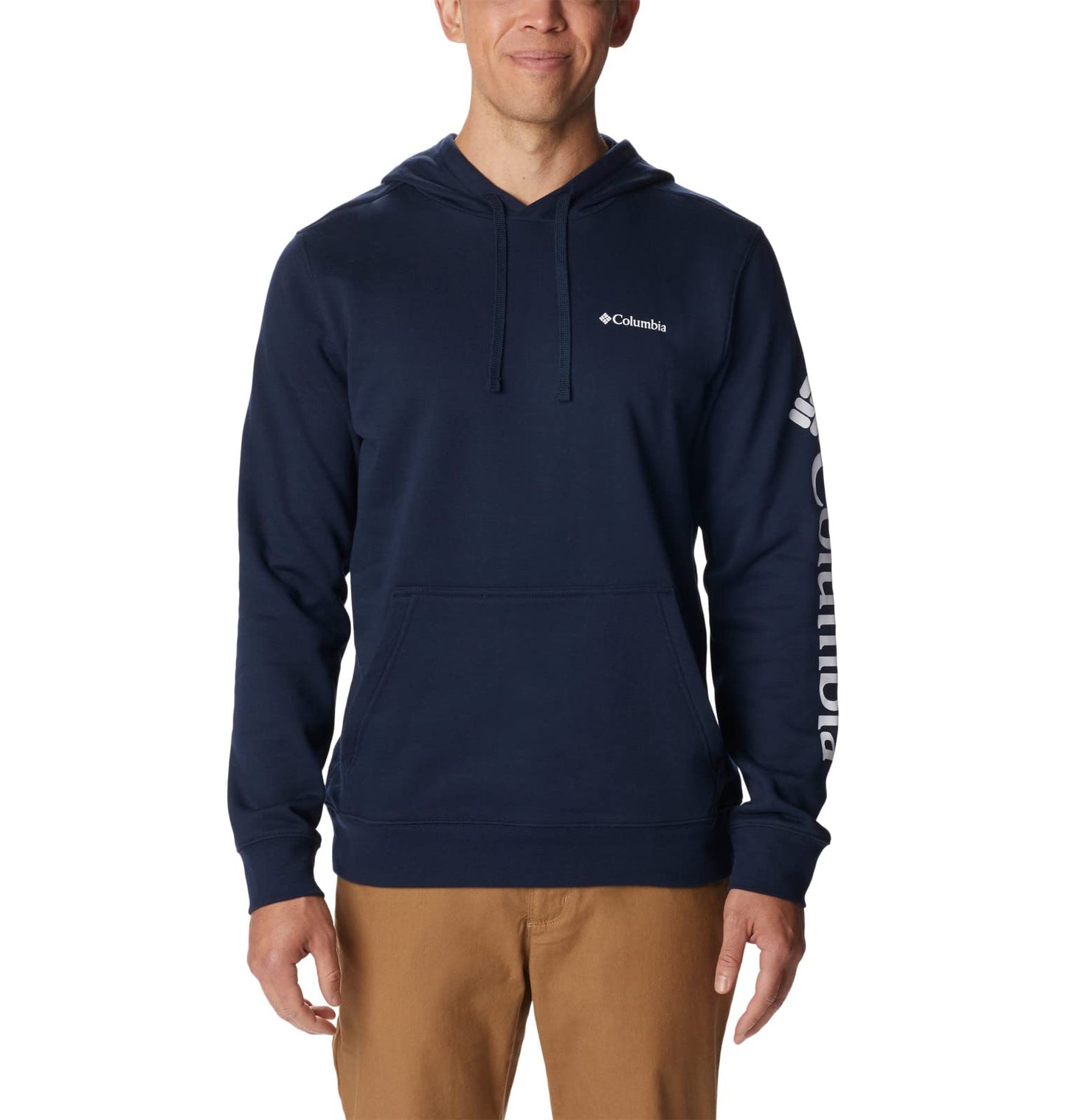 Columbia Men's Trek Hoodie, Collegiate Navy/CSC Sleeve Logo, Large