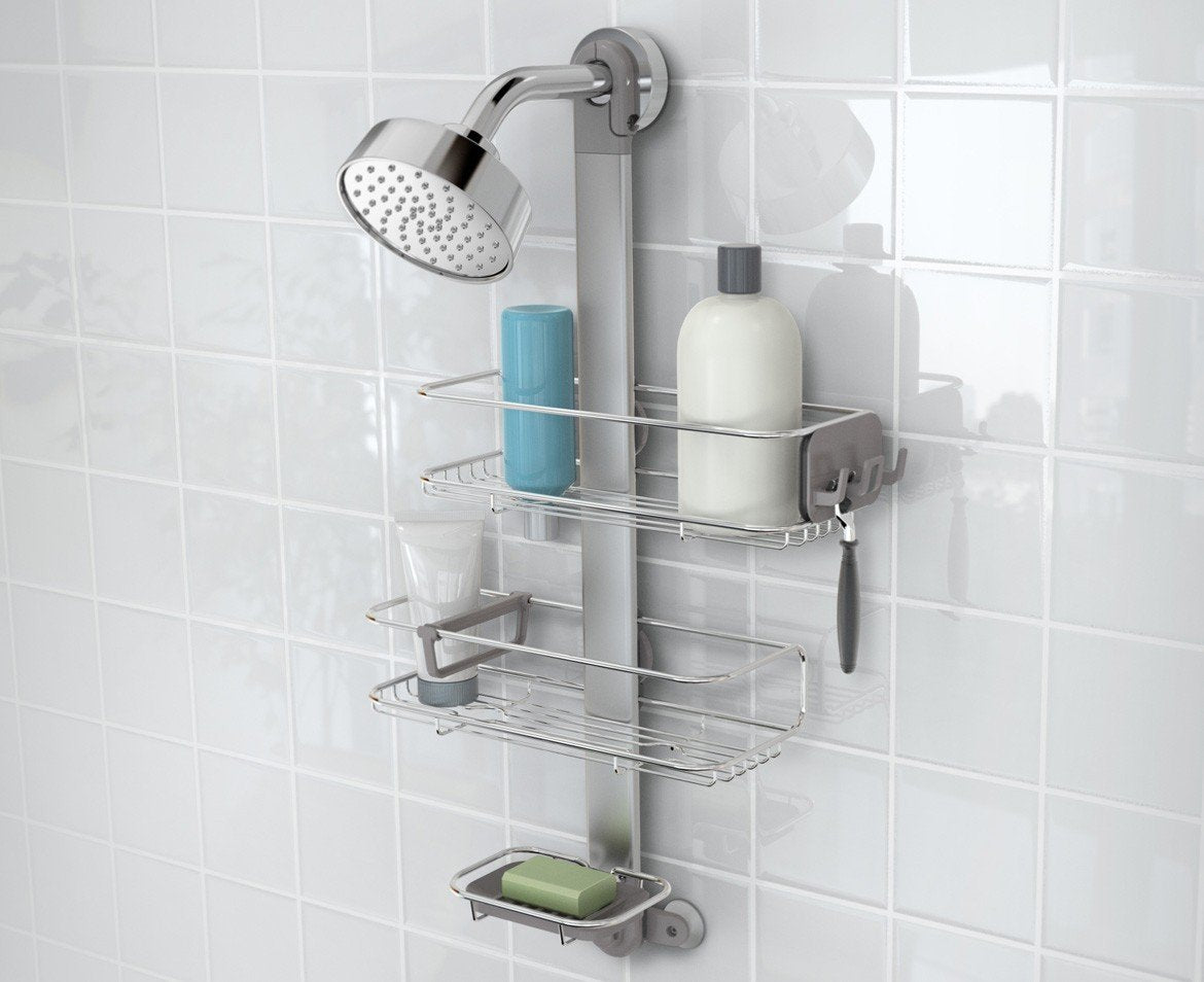 simplehuman Medium Adjustable Shower Caddy, Stainless Steel and Anodized Aluminum