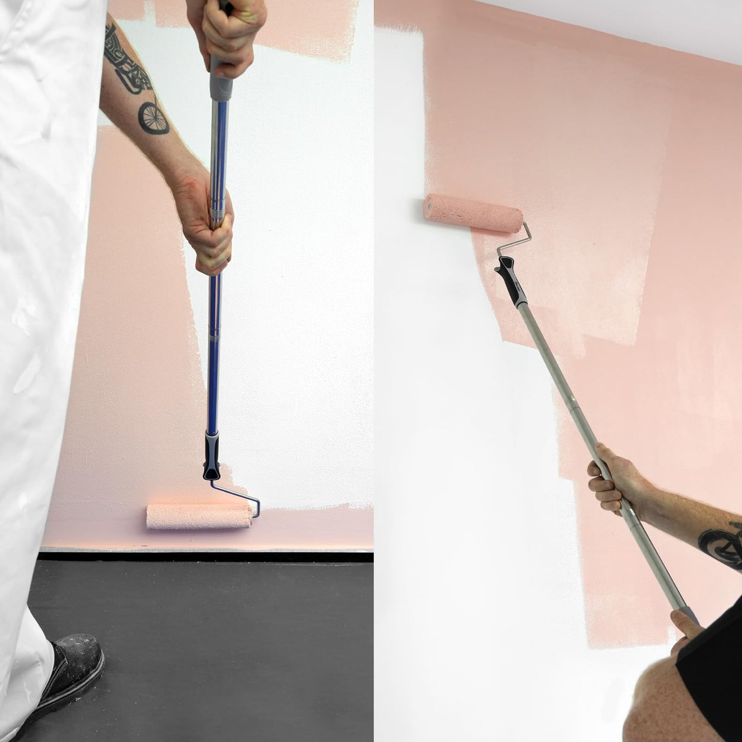 ROLLINGDOG 11 PC Paint Roller Kit-9 Inch Paint Rollers with Frame, Extension Pole, Paint Tray with Liners, Brushes, Paint Roller Cleaner and Masking Tape for Wall Ceiling House Painting