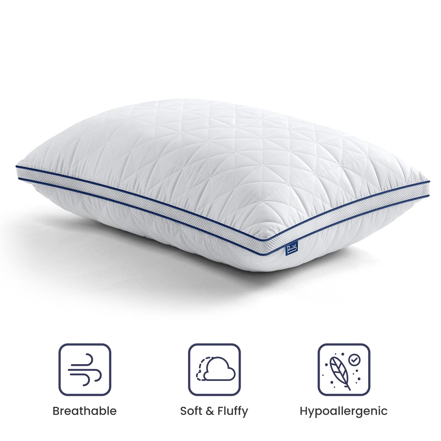 BedStory Bed Pillows for Sleeping-Queen Pillows 2 Pack-Cooling Pillows with Mesh Design-Premium Soft Down Alternative Fill Supportive for Back, Stomach or Side Sleepers,White