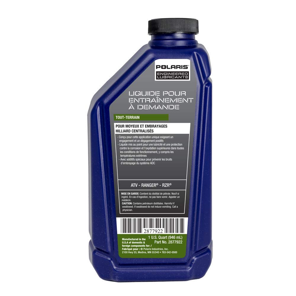 Polaris Demand Drive Front Gearcase and Centralized Clutch Drive Fluid, for ORVs, 2877922, 1 Quart