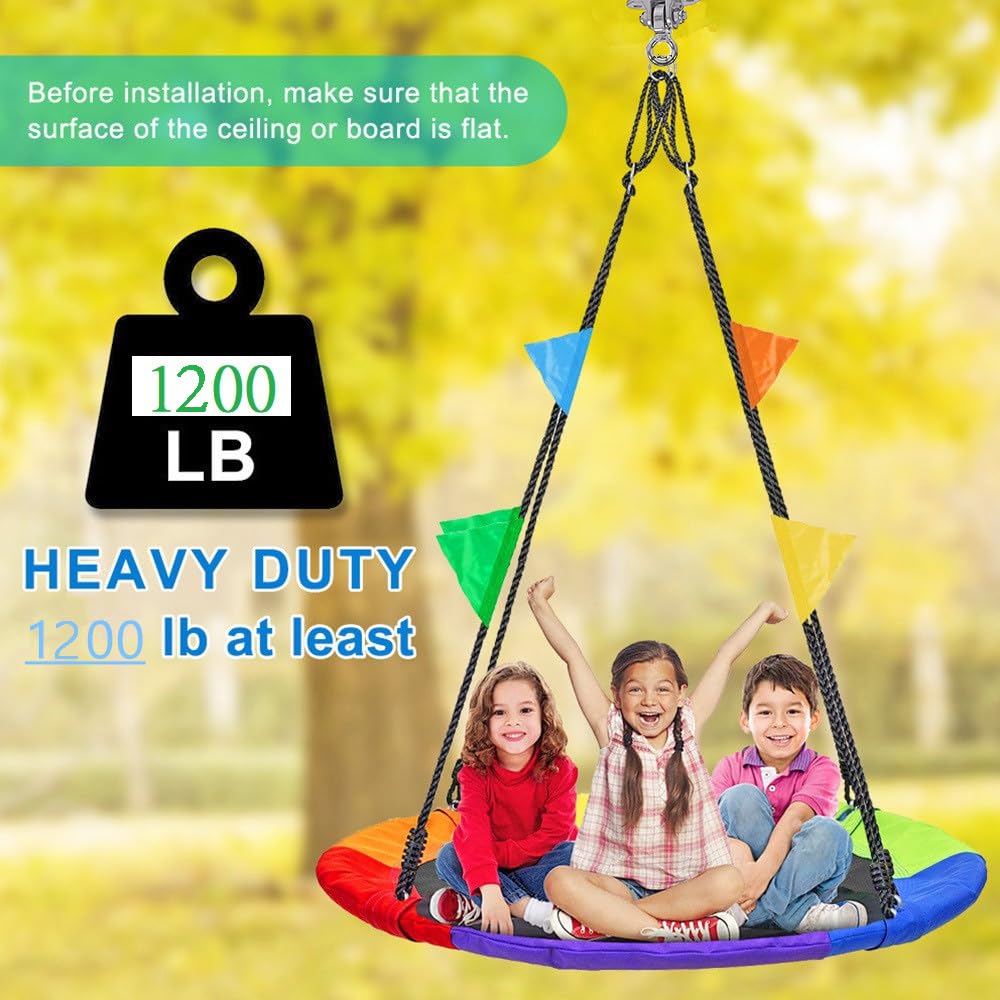Heavy Duty 360° Swivel Swing Hanger, Stainless Steel Swing Hook for Ceiling Wooden Porch Swing Hanging kit Playground Gym Rope Boxing Hammock Chair Yoga Trapeze 1500 lb Capacity