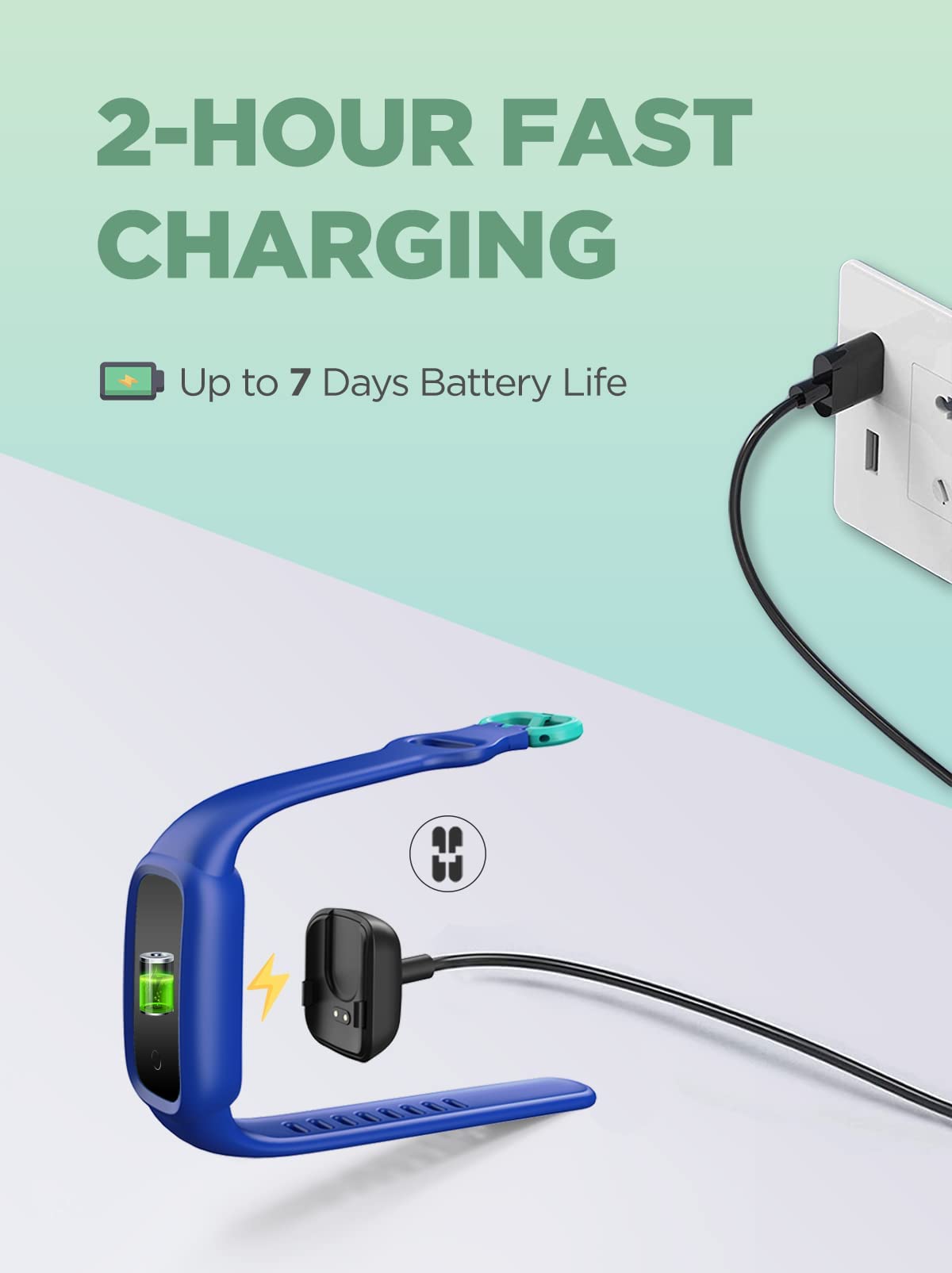 BIGGERFIVE Vigor 2 Fitness Tracker Watch for Kids Girls Boys Ages 5-12, Activity Tracker, Pedometer, Heart Rate Sleep Monitor, IP68 Waterproof Calorie Step Counter Watch