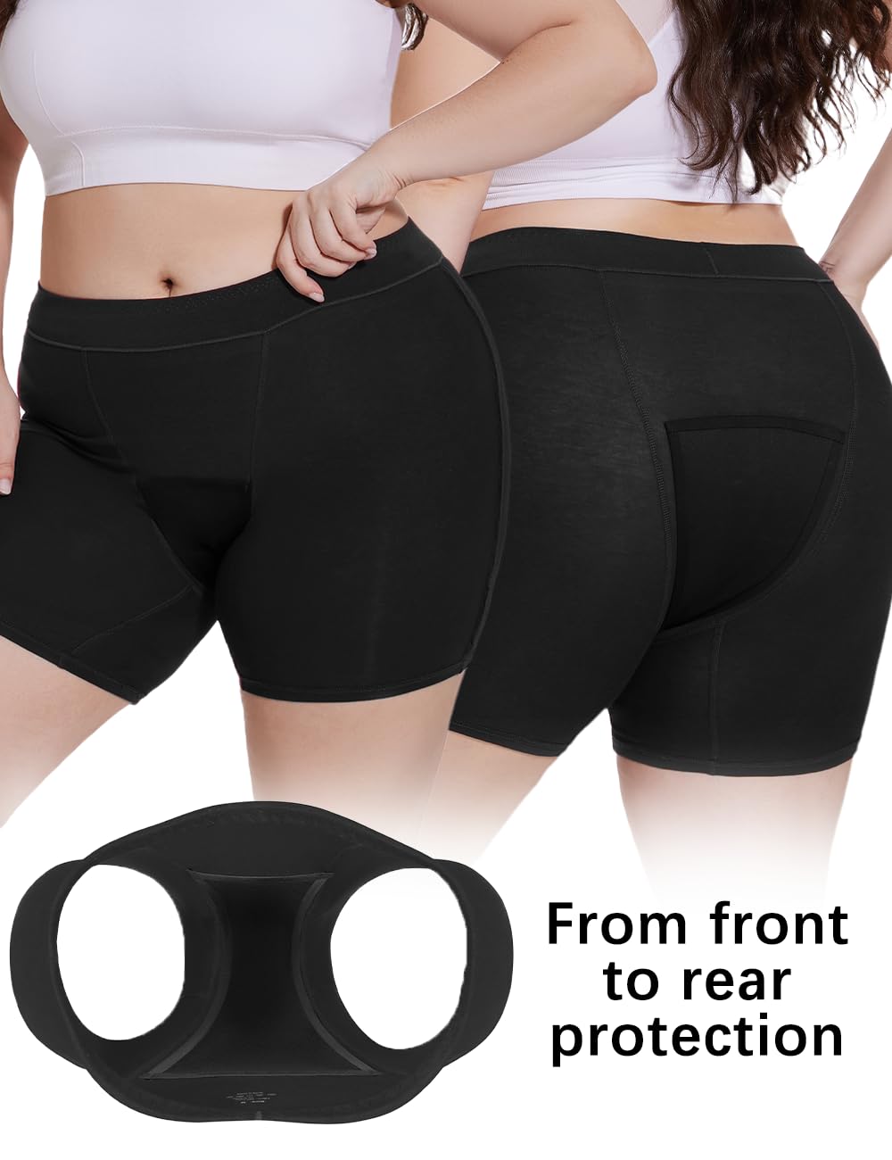 Allbase Incontinence Underwear for Women Washable Period Boxers Briefs Heavy Flow Leakproof Overnight High Absorbency Menstrual Postpartum Bladder Control Boyshorts Panties 4X-Large Pack of 2