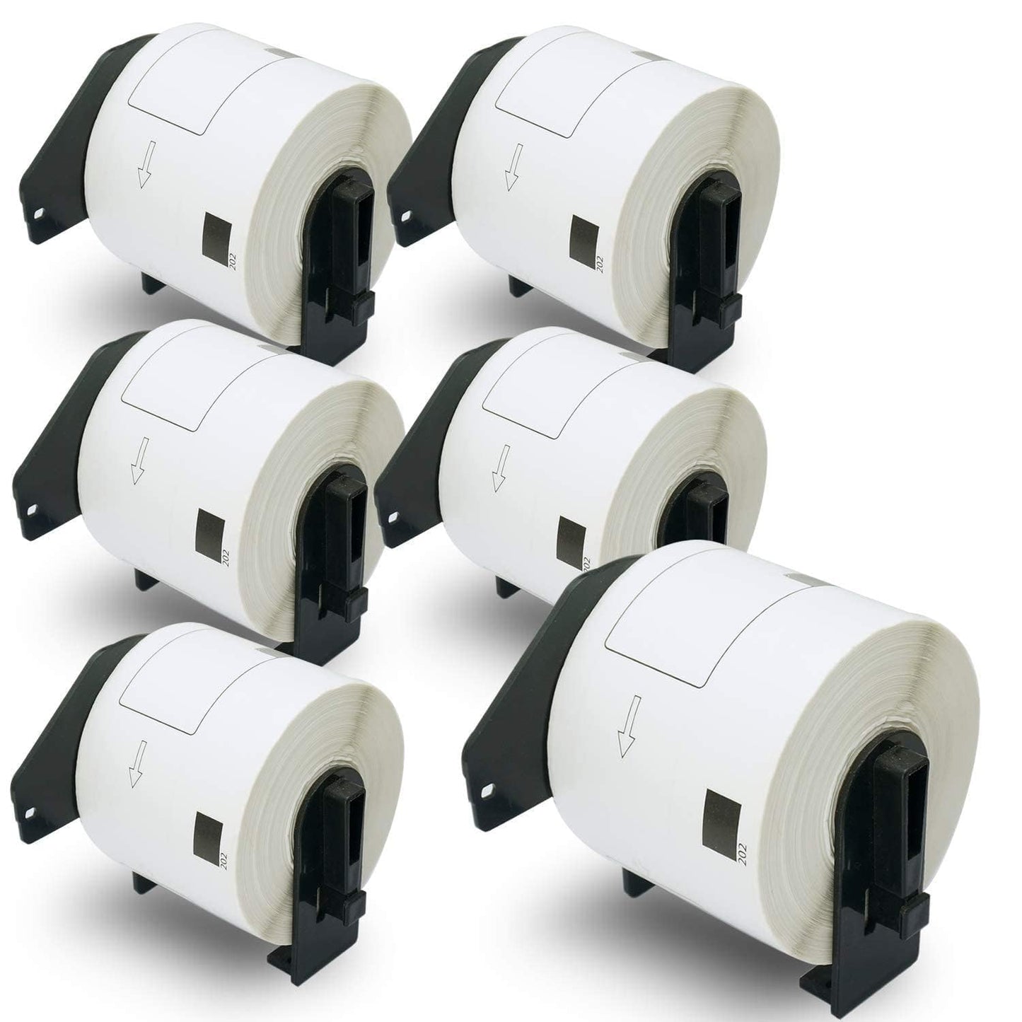 BETCKEY - Compatible Shipping Labels Replacement for Brother DK-1202 (2.4 in x 3.9 in), Use with Brother QL Label Printers [6 Rolls/1800 Labels]