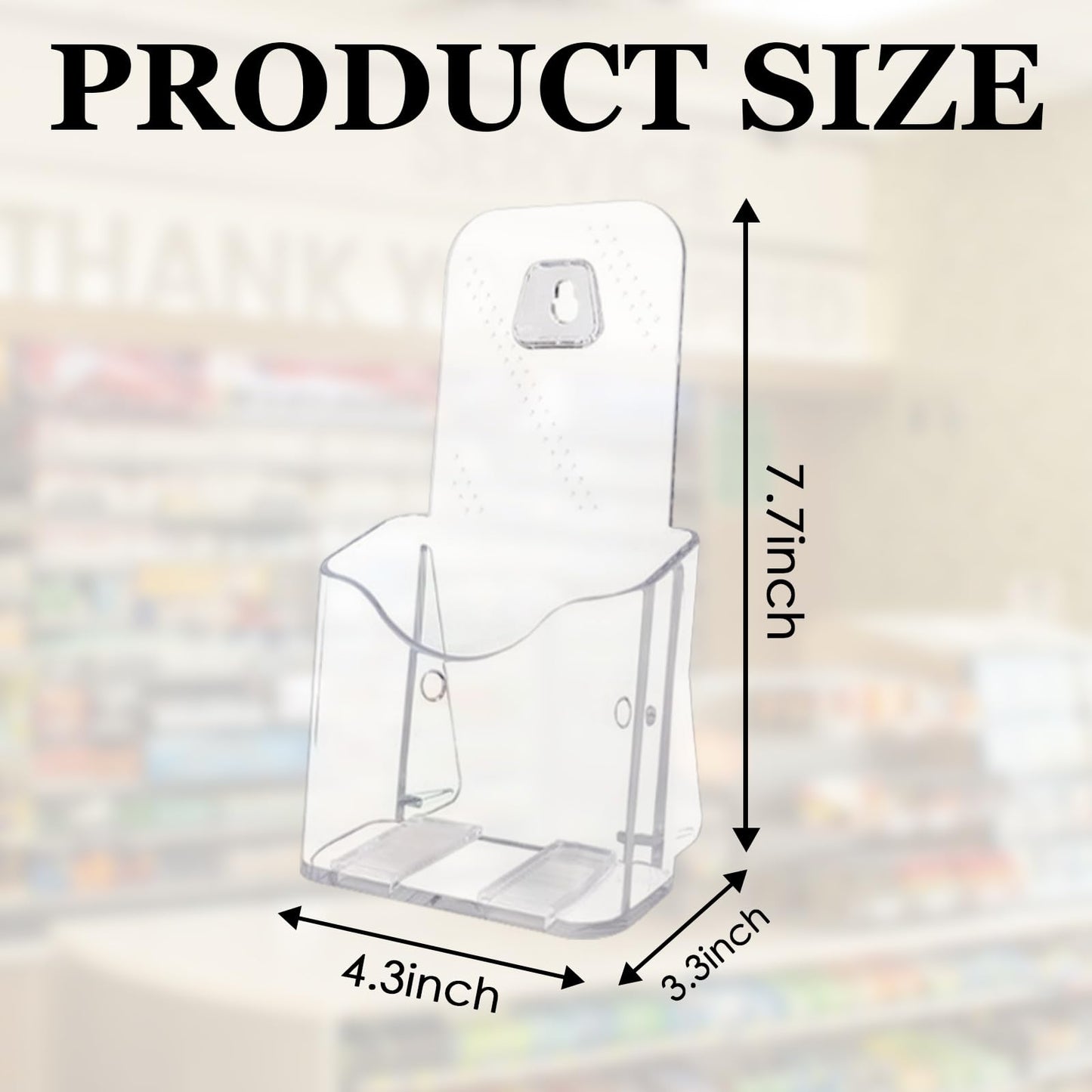 Voittozege 10Pcs Acrylic Brochure Holder, 4.3 × 7.7 Inches Plastic Pamphlet Holder, Wall Mount Flyer Display Stand Plastic Trifold Clear Literature Holders for Display Flyer, Booklet, Document, Literature