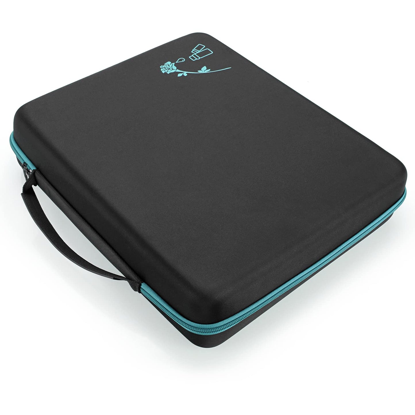 Hipiwe 120 Bottle EVA Essential Oil Storage Carrying Case Hard Shell Exterior Essential Oils Organizer Holder Traveling Bag with Foam Insert, Holds 5ml 10ml 15ml Essential Oils, Black+Blue, X-Large,