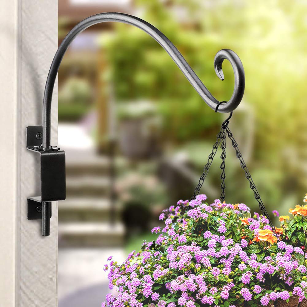 AJART Bird Feeder Hangers Outdoor: 16"-2PCs Swivel Hanging Plant Bracket for Wall Mount - Swivel Plant Hook for Flower Basket