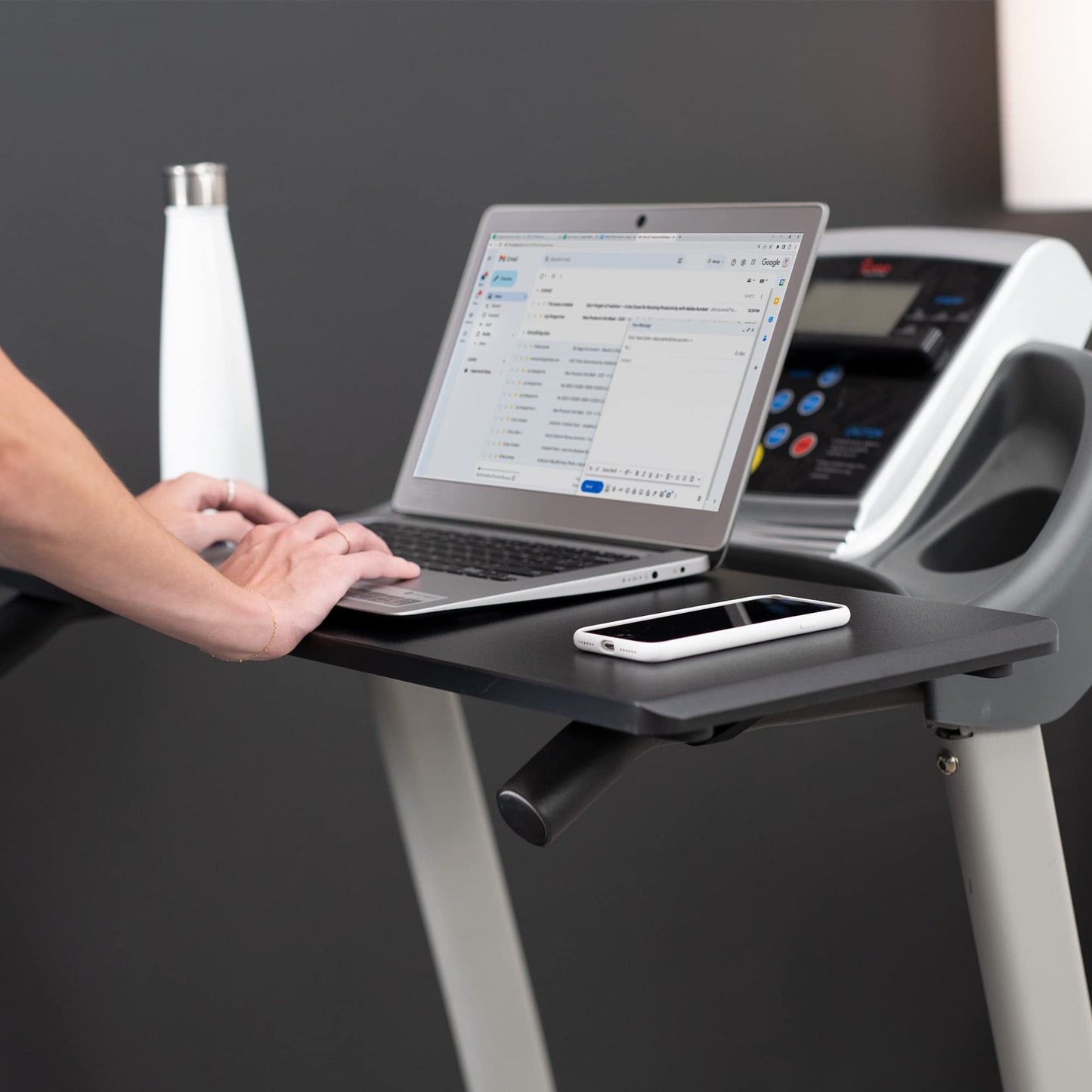 VIVO Universal Treadmill Desk, Ergonomic Platform Designed for Notebooks, Tablets, Laptops, and More, Workstation for Treadmill Handlebars up to 31 inches, Black, Stand-TDML2