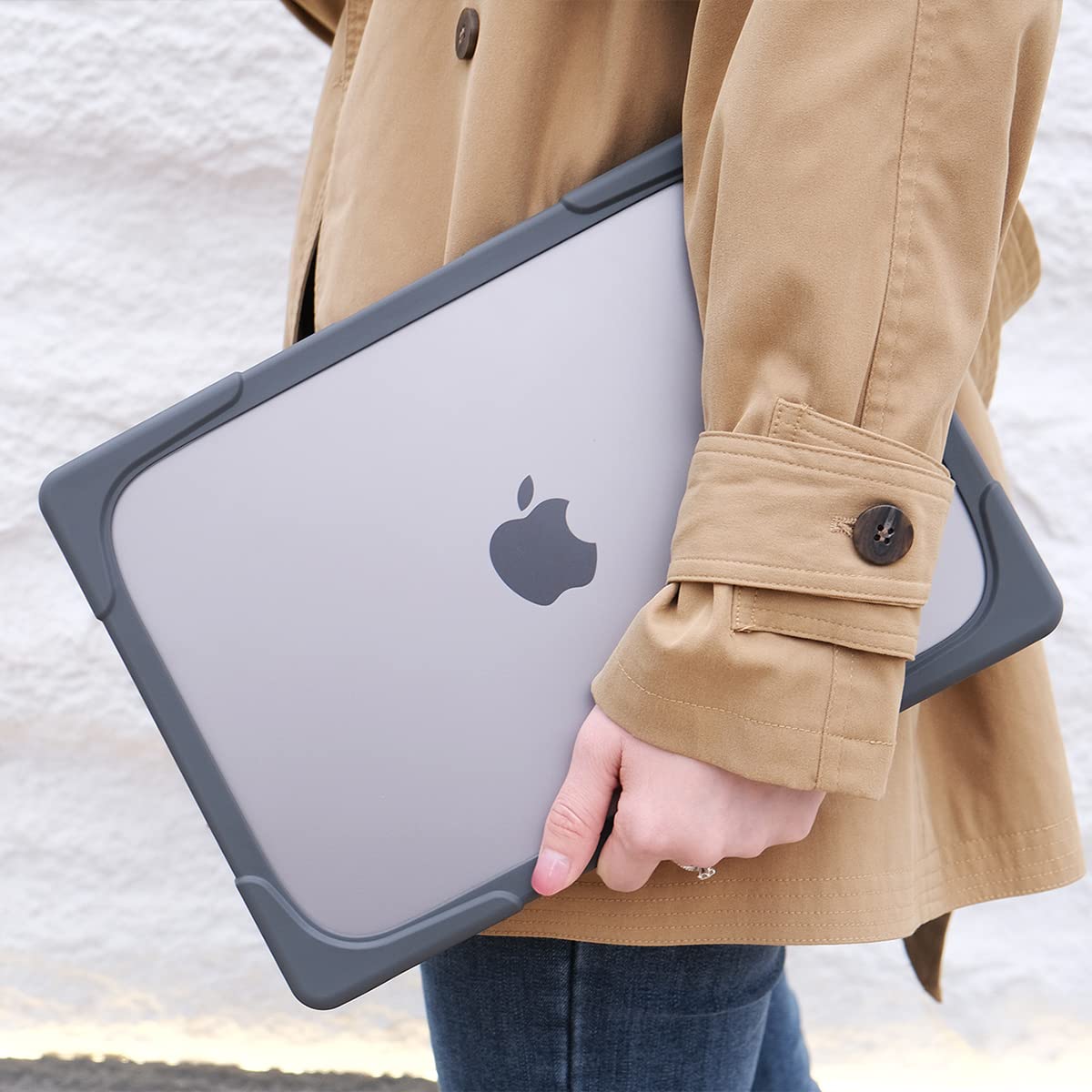 Batianda FlexStand Heavy Duty Case for MacBook Air 13.6 inch, Matte Gray