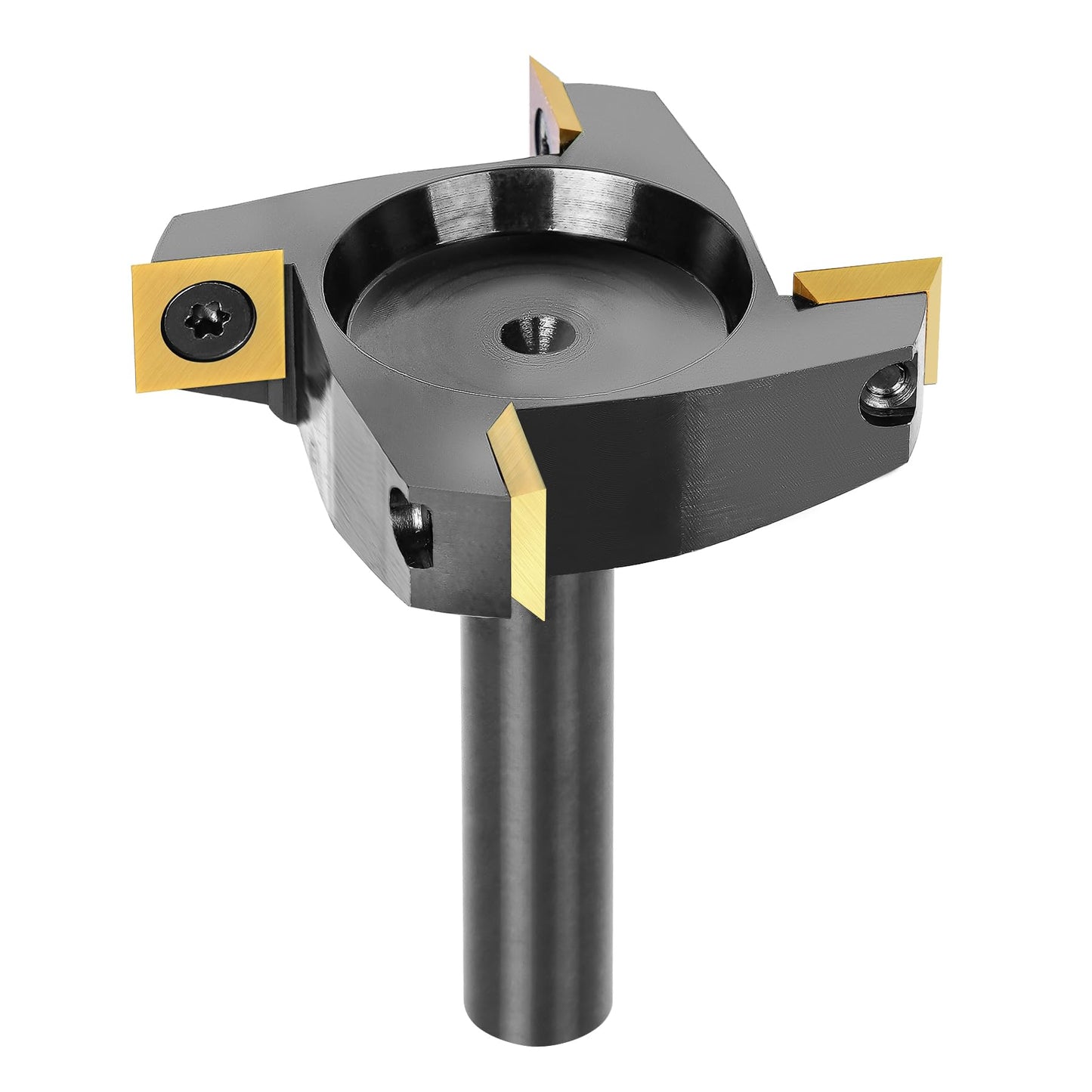 SpeTool CNC Spoilboard Surfacing Router Bit 1/2" Shank 2-1/2" Cutting Diameter,4 Wing Carbide Insert Slab Flatting Router Planer Bit Wood Planing Bit Woodworking Tools