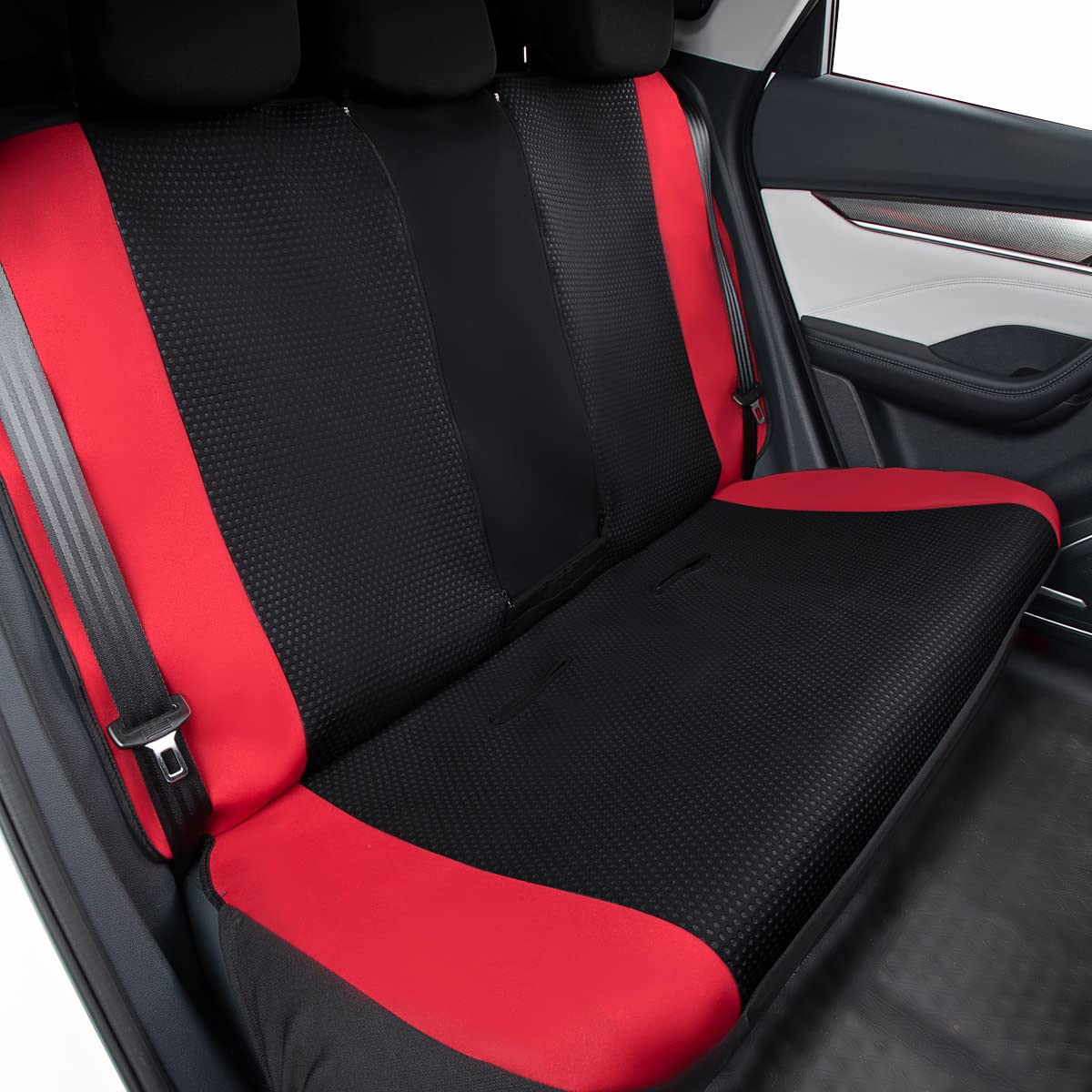 Flying Banner Rear Bench car seat Covers car seat Protectors Split 40/60 50/50 60/40 (Rear Bench-Neoprene, Red) (FB-072)