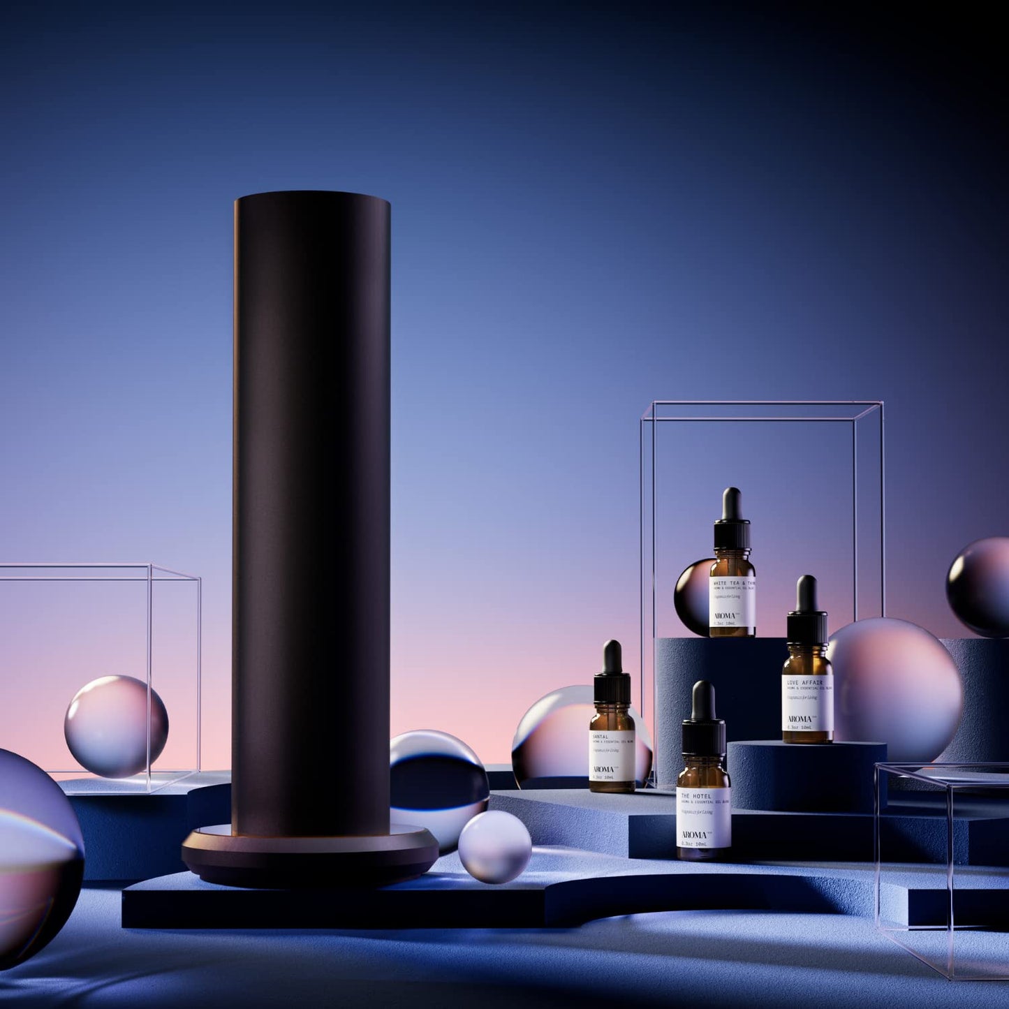 AromaTech Best Sellers Discovery Gift Set | Premium Aroma Essential Oils Blend for Scent Diffusers, UltraSonic Scent Machines, Set of Santal, The Hotel, White Tea & Thyme, and Love Affair - 10 mL