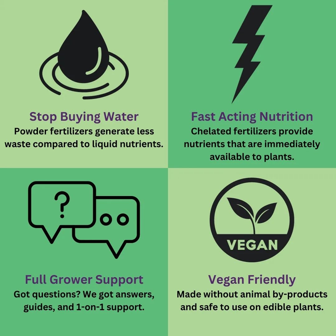 Reefertilizer Grow and Bloom Bundle - Complete Plant Fertilizer System for Vegetative and Flowering Stages - Powder NPK Nutrients with Calcium Magnesium - Plant Food for Soil Coco DWC Hydroponics