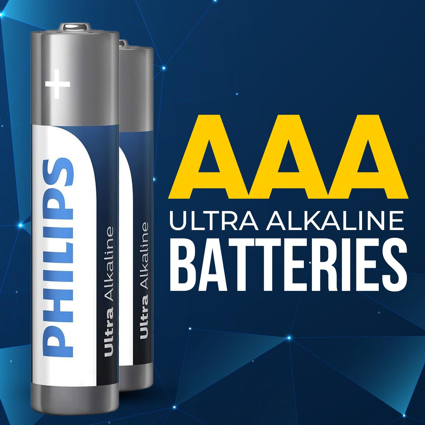 PHILIPS AAA Batteries 96 Pack | 1.5v Ultra Alkaline Triple A Battery | 132% More Power Then Industry Standard | Long-Lasting | 10-Year Shelf Life | Great for Indoor & Outdoor Use | Premium Performance