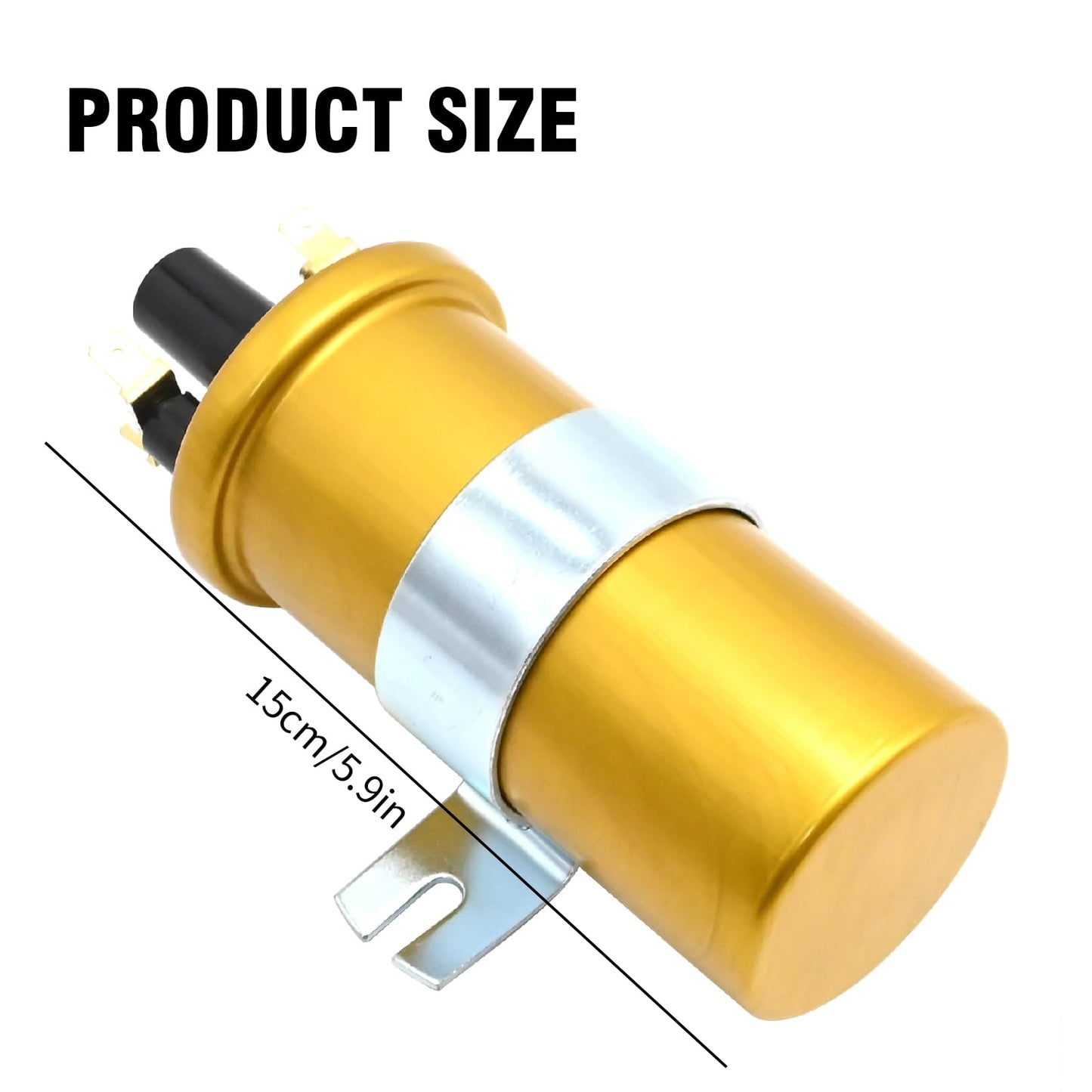 DUZFOREI 1 PC Ignition Coil, Replacement for LUCAS 12V Sports Ignition Coil, 12V Tractor Coil with Internal Resistor