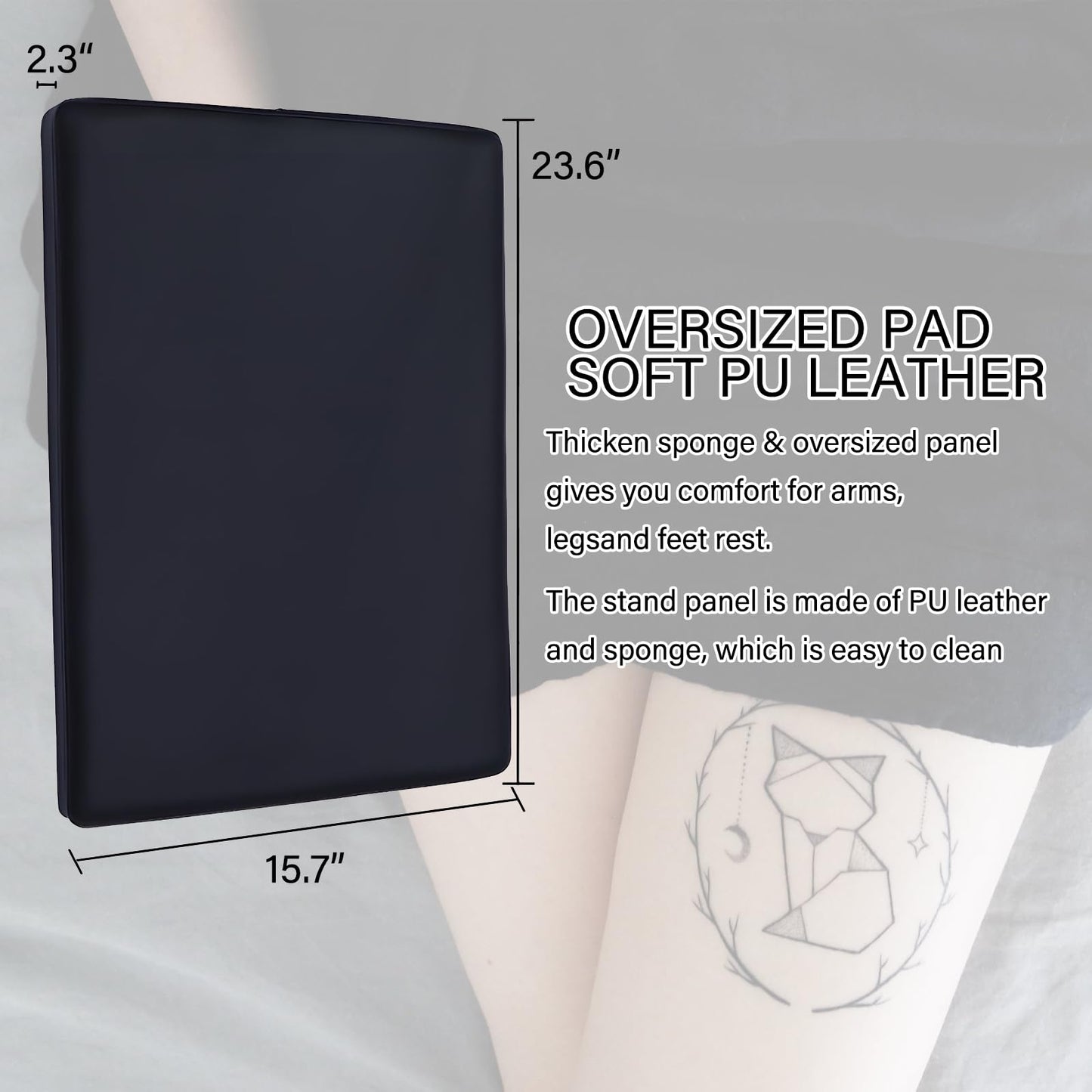 Barlezy Tattoo Armrest Stand, Height Adjustable 26"-38.5", Arm Leg Fixation, Black