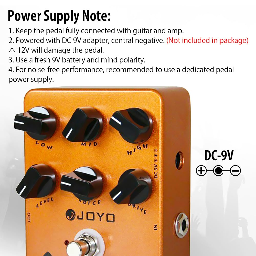 JOYO American Sound Amp Simulator Pedal of Fd 57 Deluxe Amplifier from Clean to Overdrive Sound for Electric Guitar Effect - Bypass (JF-14)