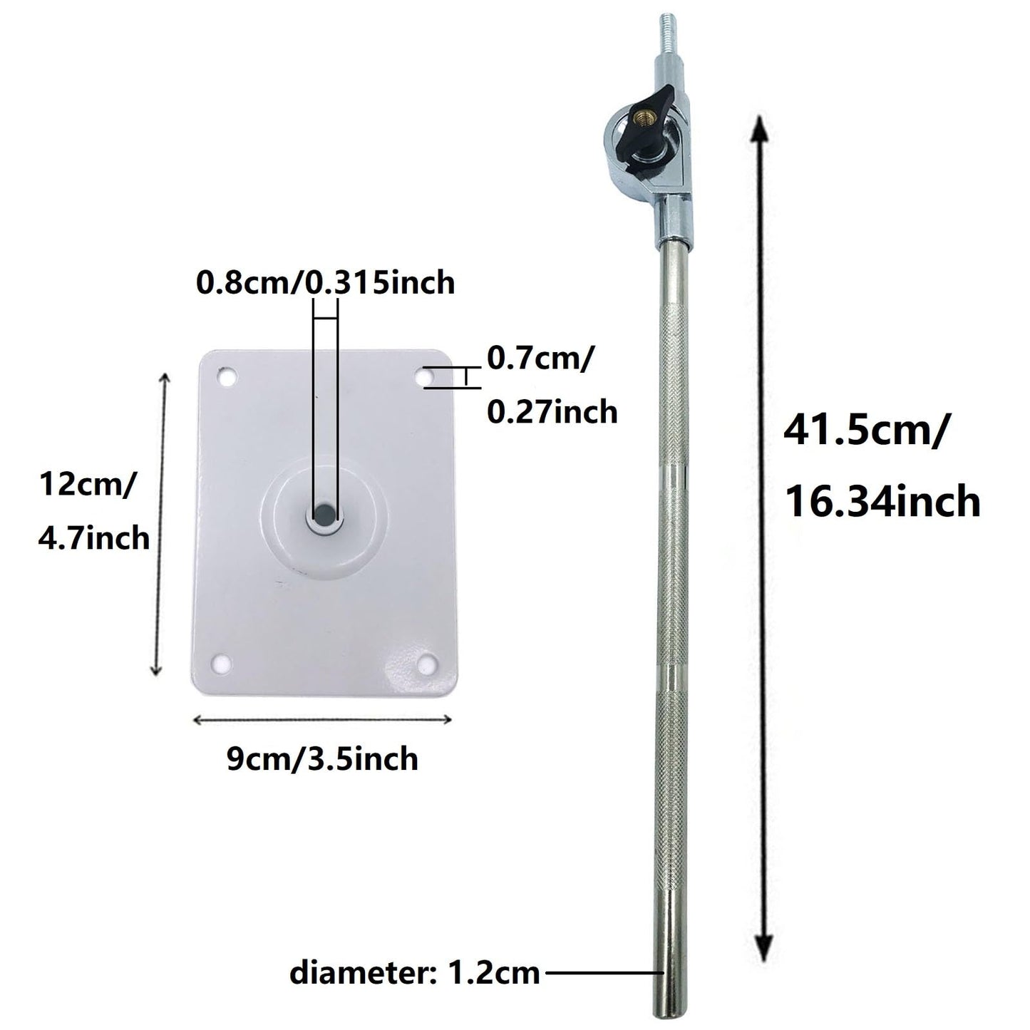 TUOREN Electronic Drum Module Mount Holder Metal Electronic Module Mounting Plate with Adjustable Mounting Rod for Drum Set Cymbal Stand Electronic Controller Multi-Pad Drum Pads Mount
