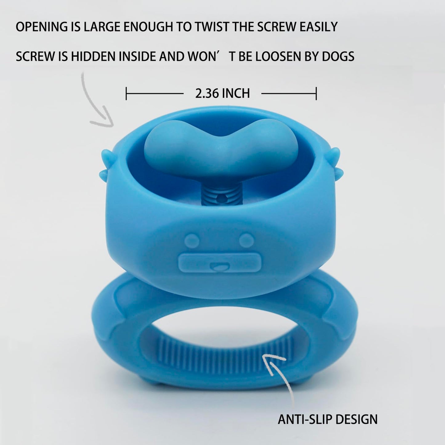 BoniVet Yak Chew Holder for Dogs, Large Bone Holder, Prevent Choking Safety Device (Blue)