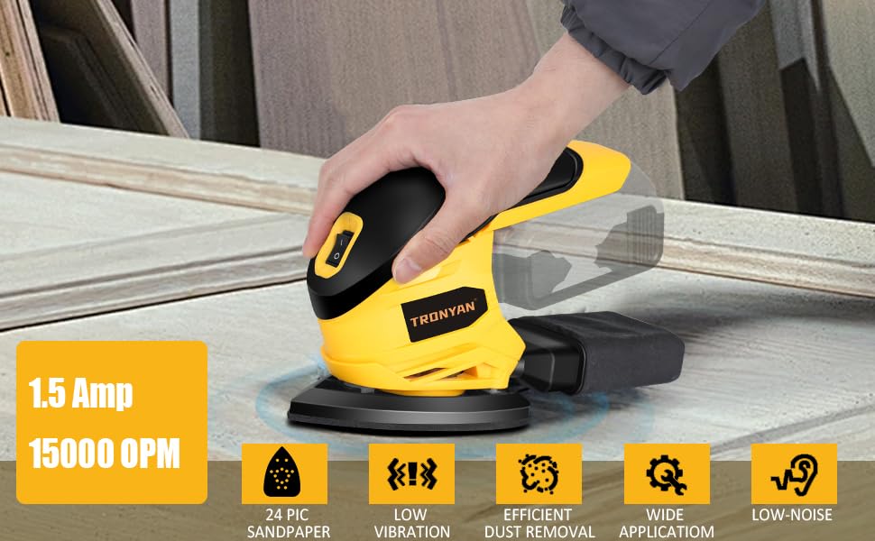 Cordless Detail Sander Compatible with DeWalt 20V Max Battery (Tool Only), 12,000 OPM, 10Pcs Sandpapers, Dust Bag for Woodworking, Tight Spaces Sanding, Polishing, Removing Paint