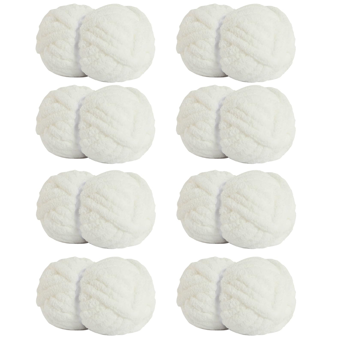 HouseABC Chunky Yarn for Hand Knitting Soft Jumbo Bulky Fluffy Yarn for Crocheting Blanket Scarf DIY 8 Pack (Cream, 28yds, 8 Ounces Each)