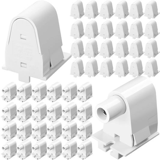 24 Pairs Single Pin FA8 Tombstone T8 T10 T12 Led Socket Lampholder Lamp Replacement Parts Non Shunted Light Bulb Fixture Single Light Bulb Holder Base Connector Plunger Holder for 8ft Fluorescent Tube