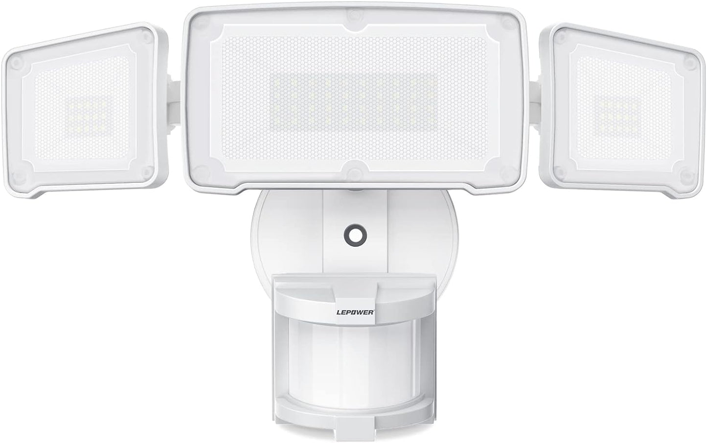 LEPOWER LED Security Lights Motion Sensor Light Outdoor, 38W 4200LM Light, 5500K, IP65 Waterproof, 3 Head Detected Flood for Garage, Yard, Porch(White)
