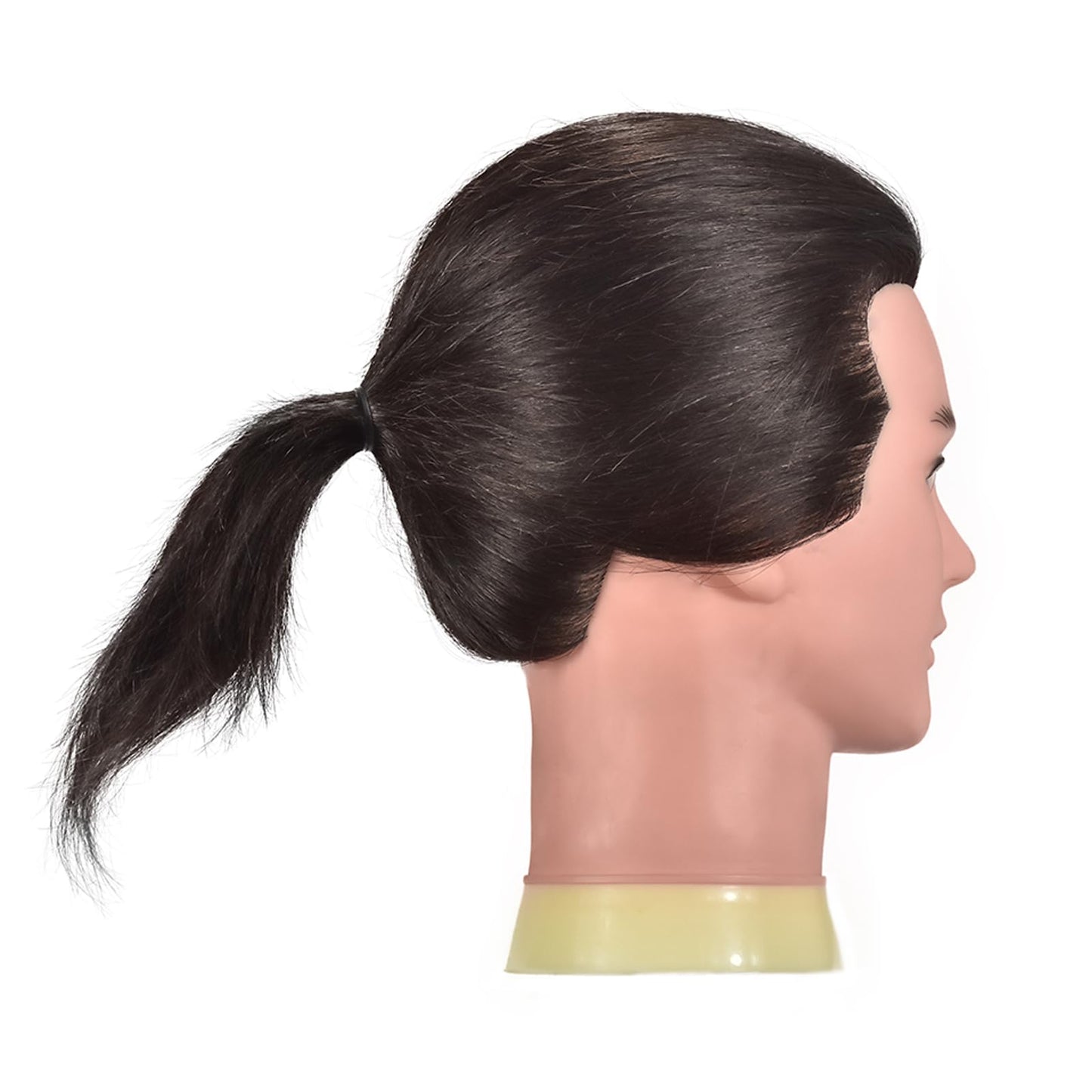 BLTYXT Male Mannequin Head with 100% Human Hair Training Head for Hairdressing Practice
