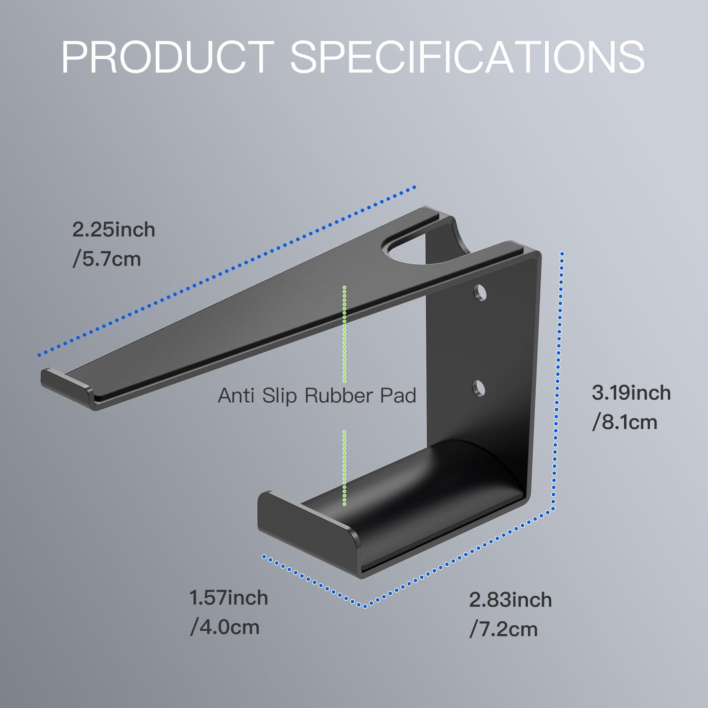 JUSPRO Metal Wall Mount for PS5 DualSense Charging Station - Sturdy Space-Saving Dock Bracket with Headphone Hanger Compatible with PlayStation 5 Controllers