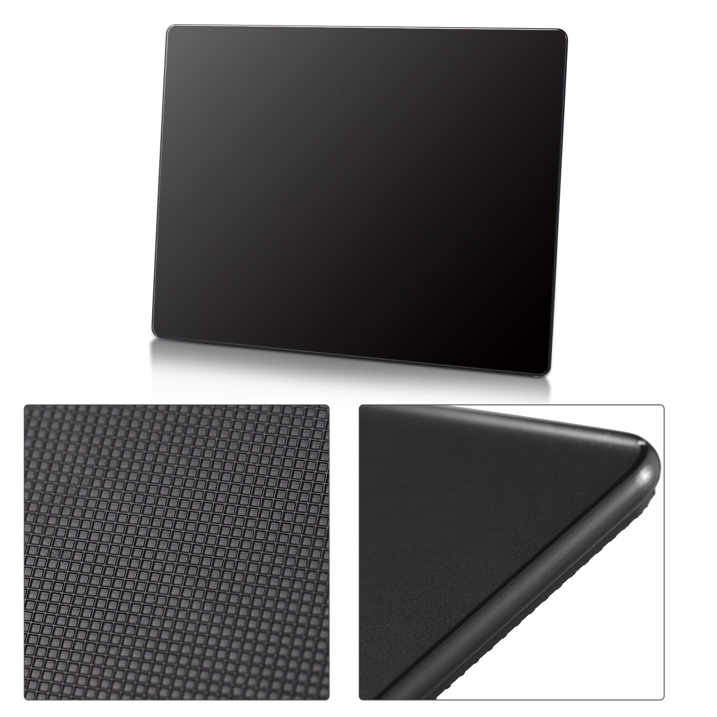 Docooler Photovoltaic Tempered Glass Gaming Mouse Pad, Non-Slip Base, Ultra-Smooth Surface for Precision Control, Water Resistant, 2 Sizes (M/L) for PC, Office & Esports (All Black)