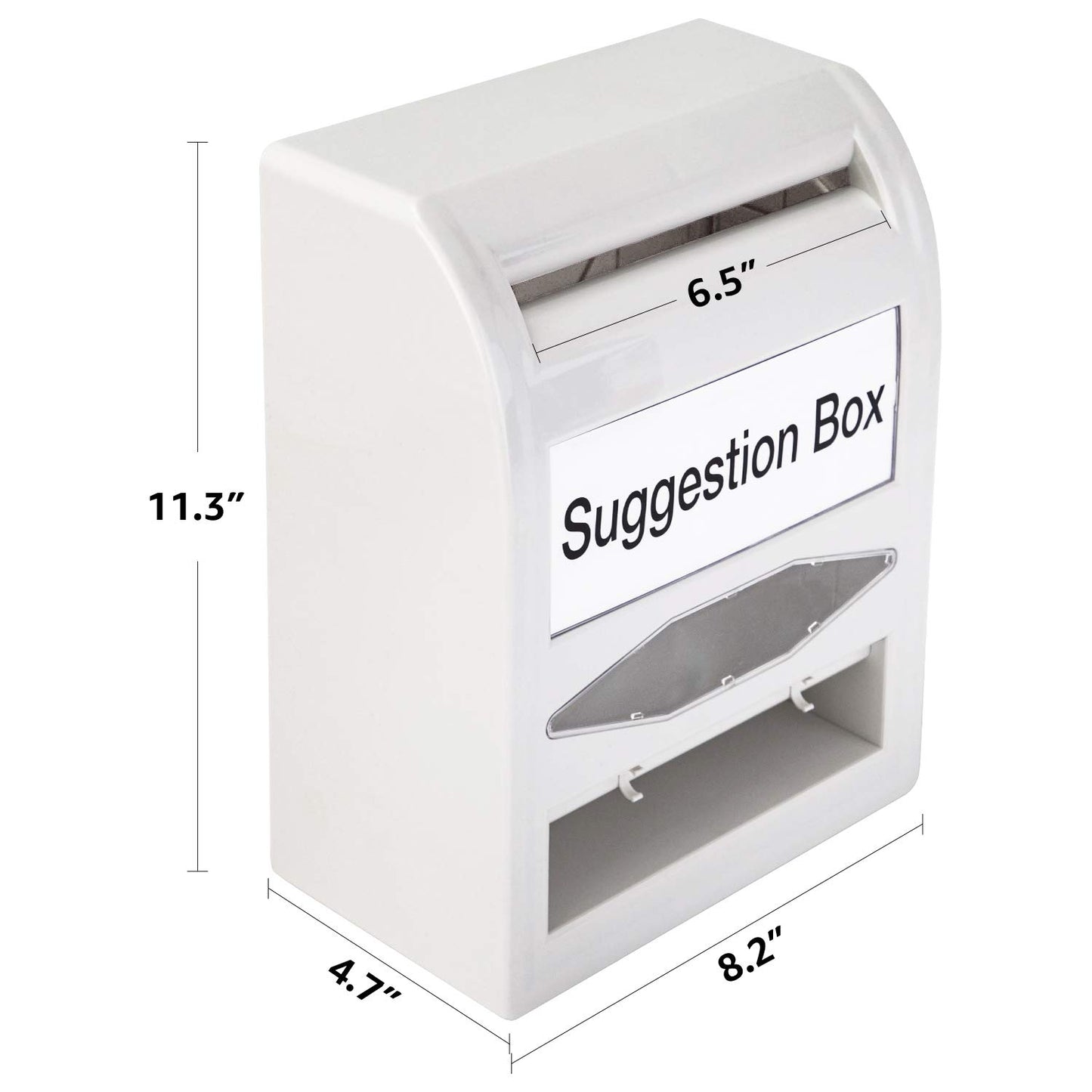 Amazon Basics ABS Suggestion Box with Lock and Key, Donation/Ballot Box,‎ 8.2" x 4.7" x11.3'' , Non-clear