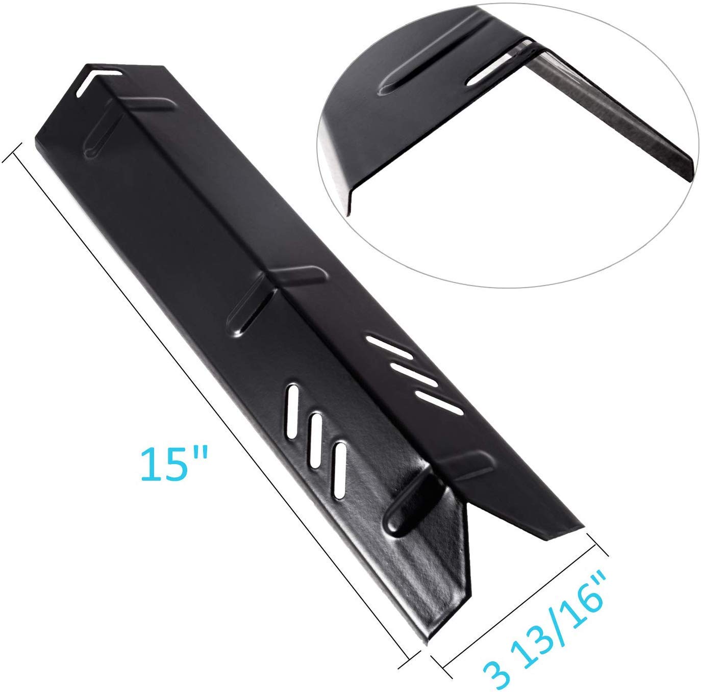 15" Grill Heat Plate Shield, Burner Cover, Flame Tamer for Backyard GBC1460W, BY13-101-001-13, Dyna-glo DGF510SBP, DGF510SSP, Uniflame, Montana, BHG Grills, Porcelain Steel 5 Pack