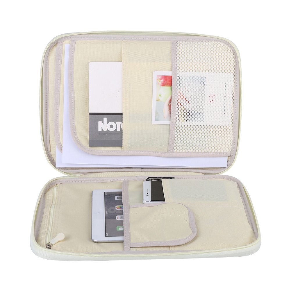 A4 Document Organizer Portable File Storage Bag with Secure Zipper Closure Multi Pocket Design for Office School Travel Home Daily Organization(Grass Green)