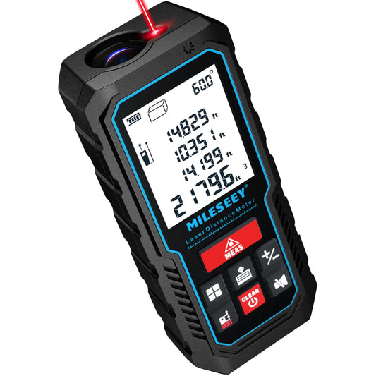 229Ft Laser Measure Device, Mileseey Digital Laser Tape Measure with Upgraded Electronic Angle Sensor, ±2mm Accuracy, Area Measurement,Volume and Pythagoras, Backlit LCD,Mute, Battery Included