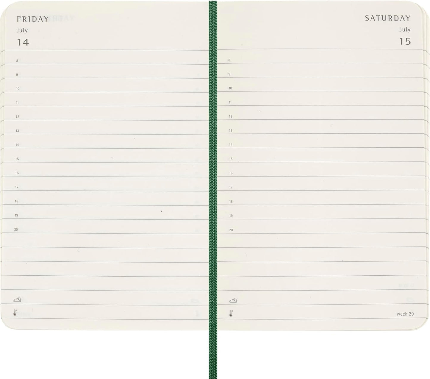 Moleskine Classic 12 Month 2025 Daily Planner, Soft Cover, Pocket (3.5" x 5.5"), Myrtle Green, 400 pages