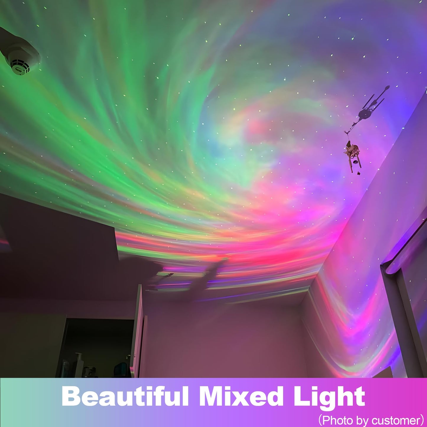 The Largest Coverage Area Galaxy Lights Projector,FLITI Star Projector,with Changing Nebula and Galaxy Shapes Night Light,Ideal for Room Decor,Valentines Day Gifts (Black)