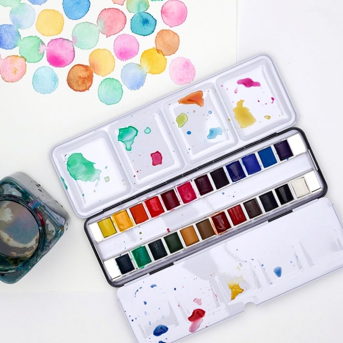 Cotman Watercolours Metal Sketchers' Box - 24 Half Pans