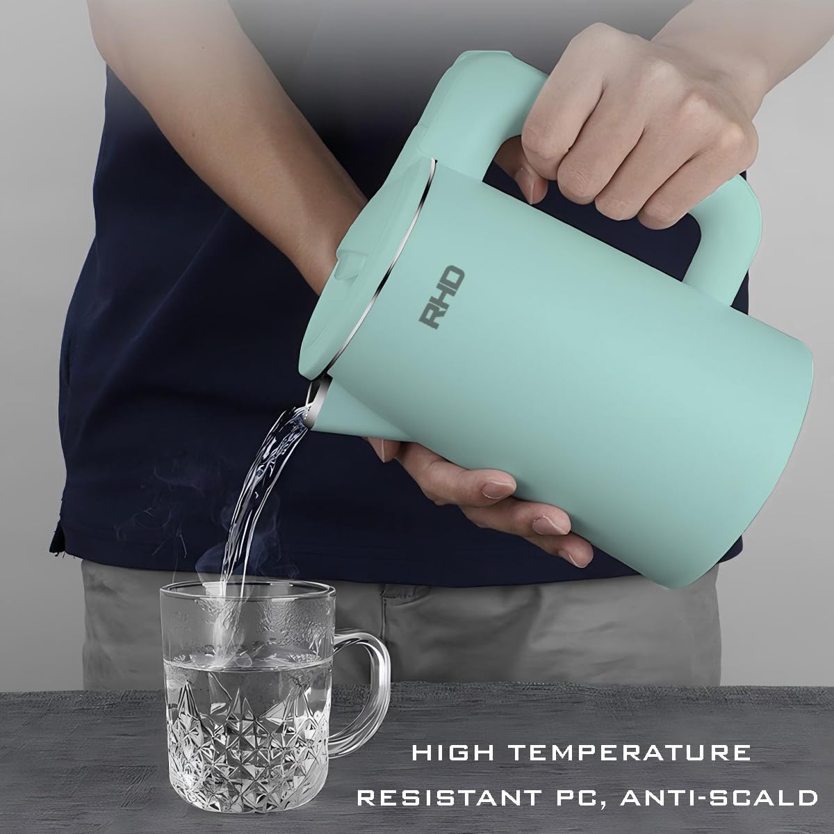 0.8L Small Electric Kettle for Boiling Water, Stainless Steel Travel Kettle, 1000W Fast Boiling Teapot, Boiling-Dry Protection, Automatic Shutdown, Green