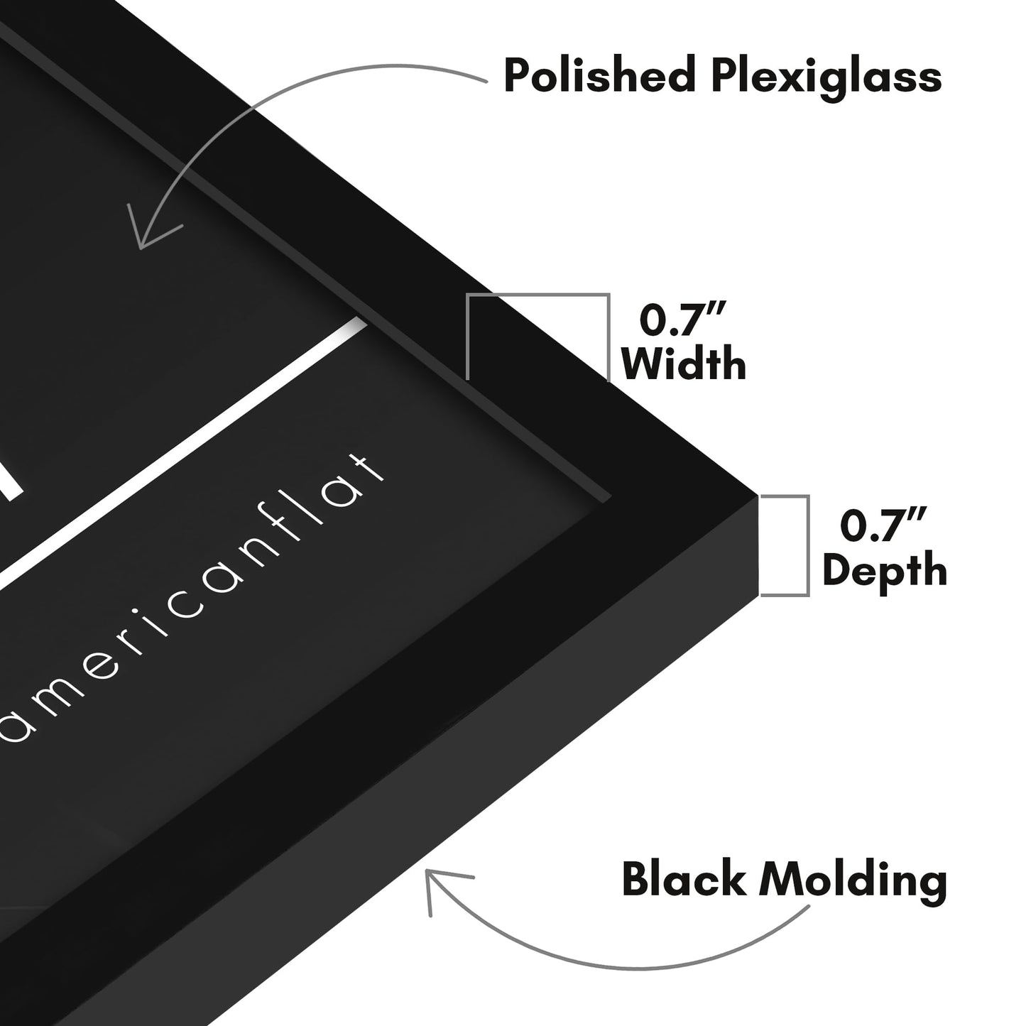 Americanflat 19x27 Poster Frame with Polished Plexiglass - Streamline Collection - Thin Border Picture Frame for Wall Display - Hanging Hardware Included - Black