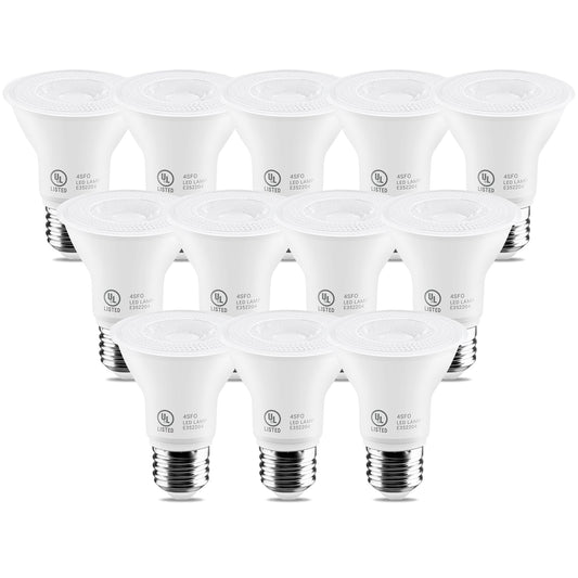 7W Par20 LED Bulb (50W Equivalent), UL Listed, 4000k Nature White Dimmable Flood Bulbs Lights, 500 Lumens, E26 Base, Recessed Lighting for Indoor Outdoor, 12 Pack